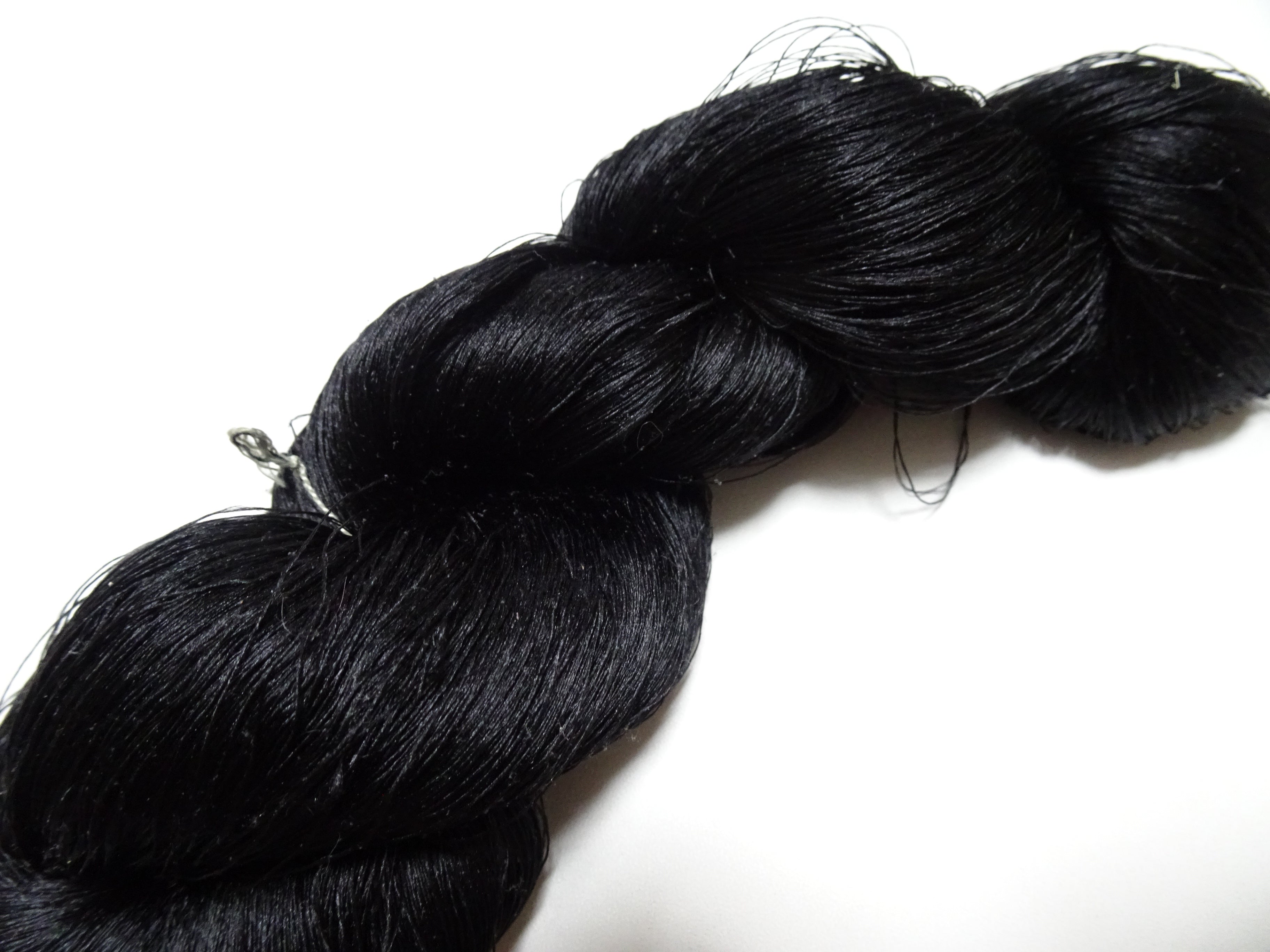 Japanese Vintage Twisted Silk Thread Embroidery Black 15406