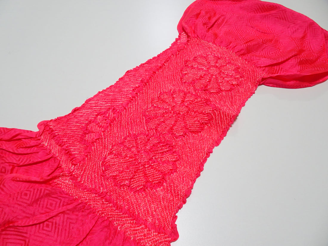 Japanese Kimono Silk Obi Age Shibori  18061