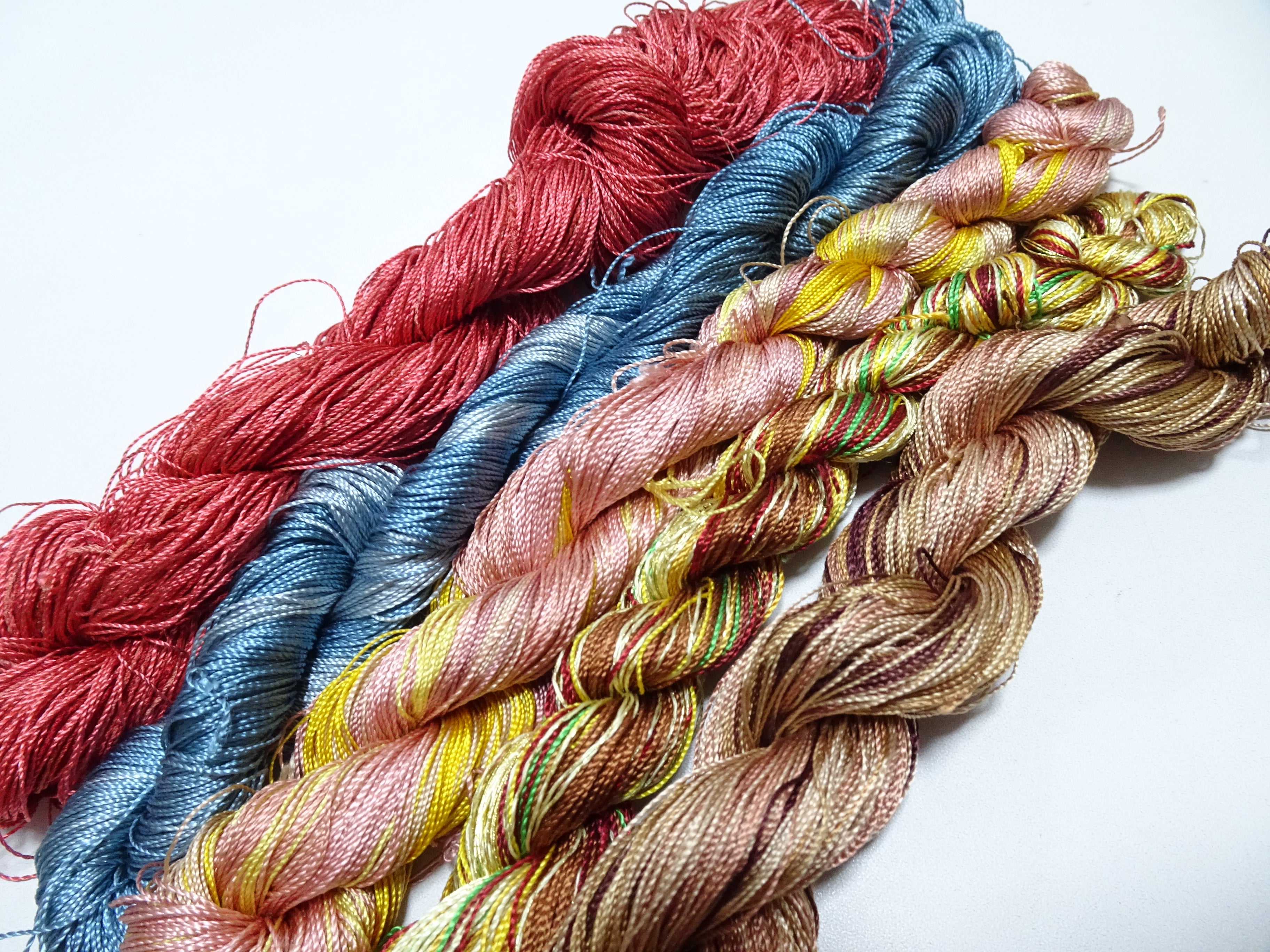 Japanese Vintage Twisted Silk Thread 5sets Embroidery & Weaving 18472