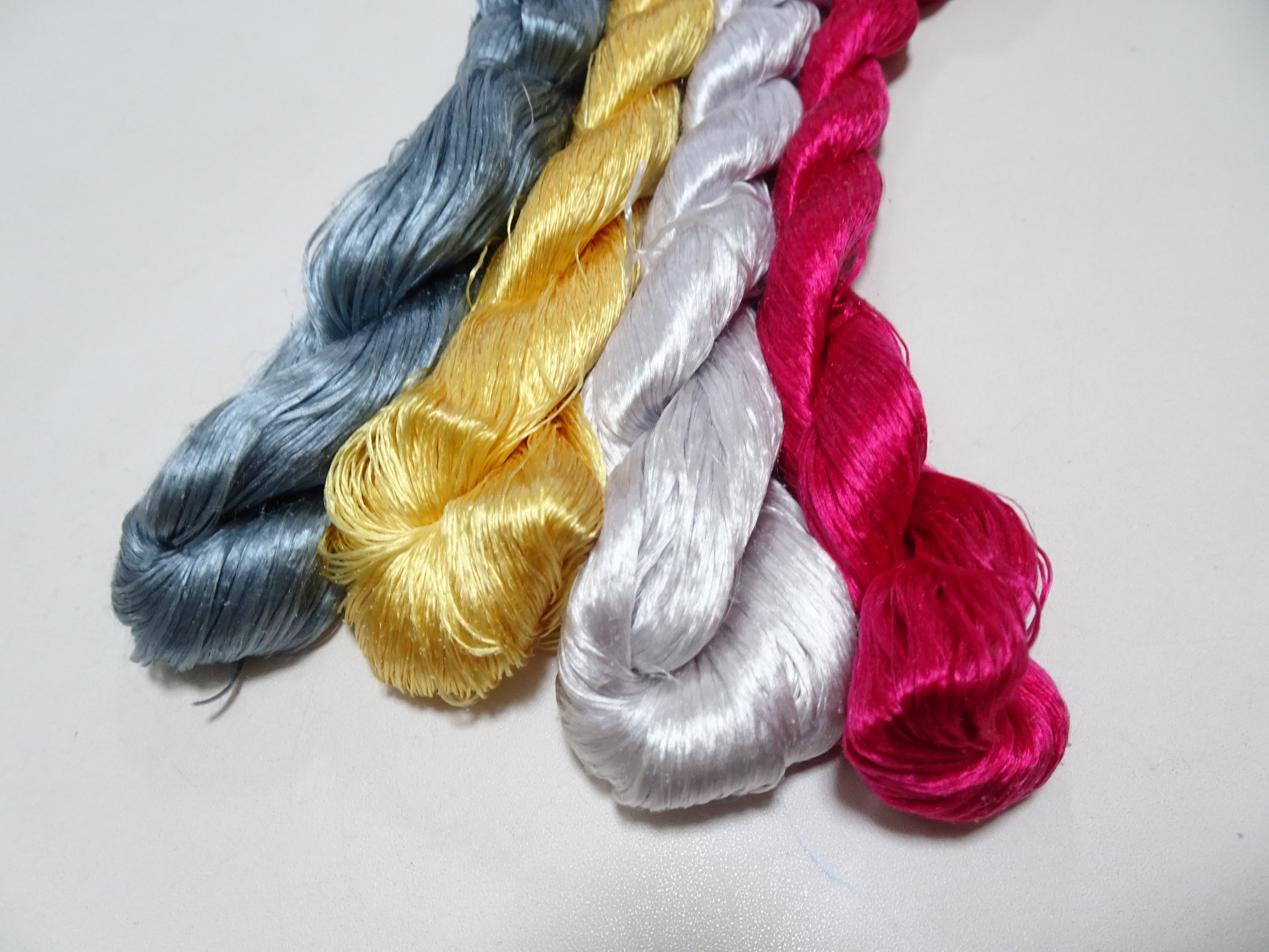 Japanese Vintage loose Twisted Silk Thread 4sets Embroidery 14572