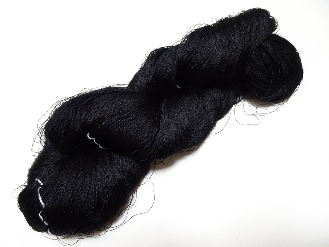 Japanese Vintage Twisted Silk Thread Embroidery Black 15407