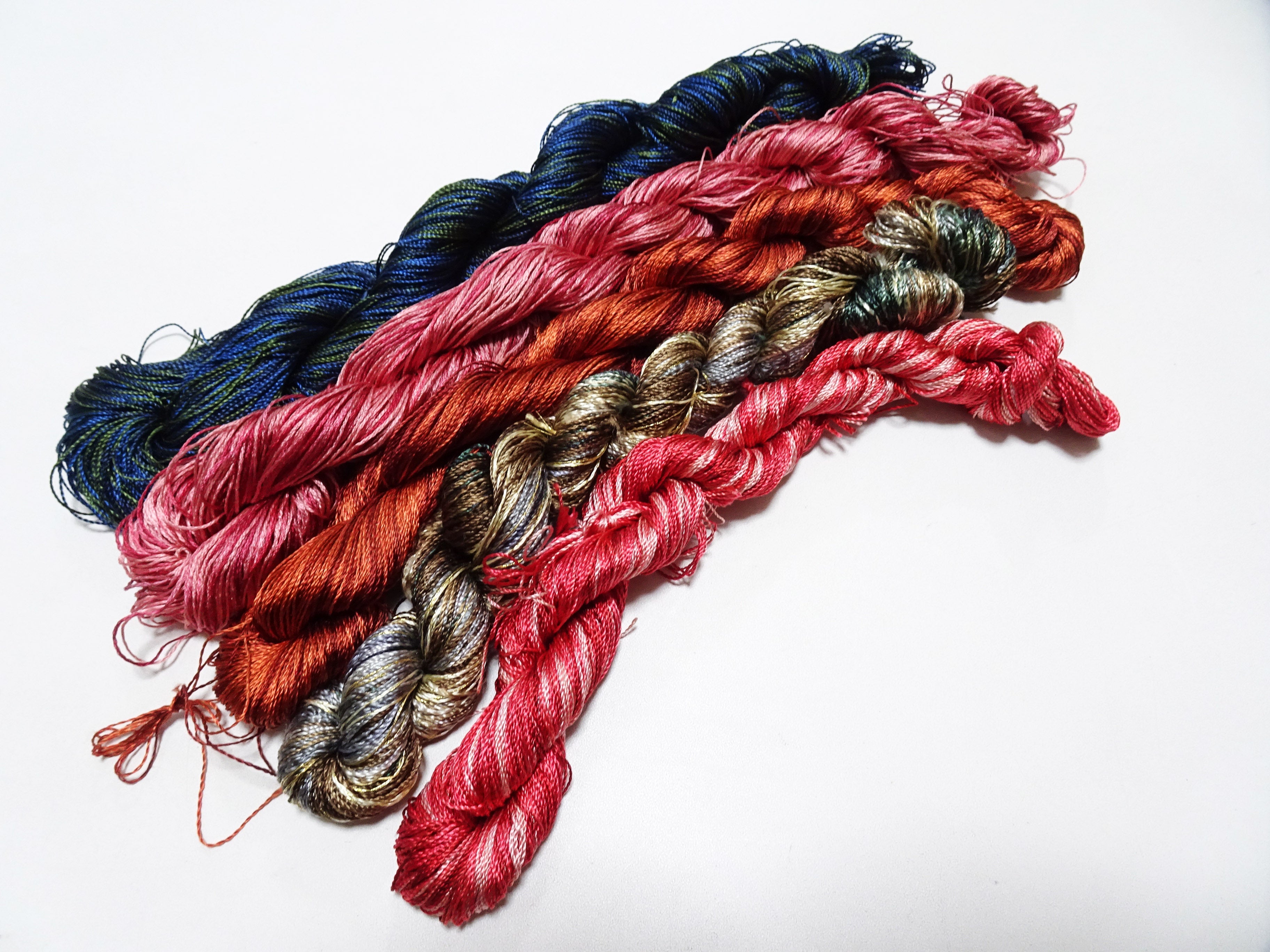 Japanese Vintage Twisted Silk Thread 5sets Embroidery & Weaving 18473