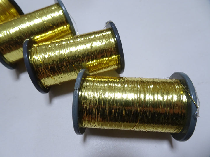 Japanese Vintage Gold leaf thread flat type Hirahaku 5set  Aluminum foil &  Washi(japanese paper) embroidery 18665