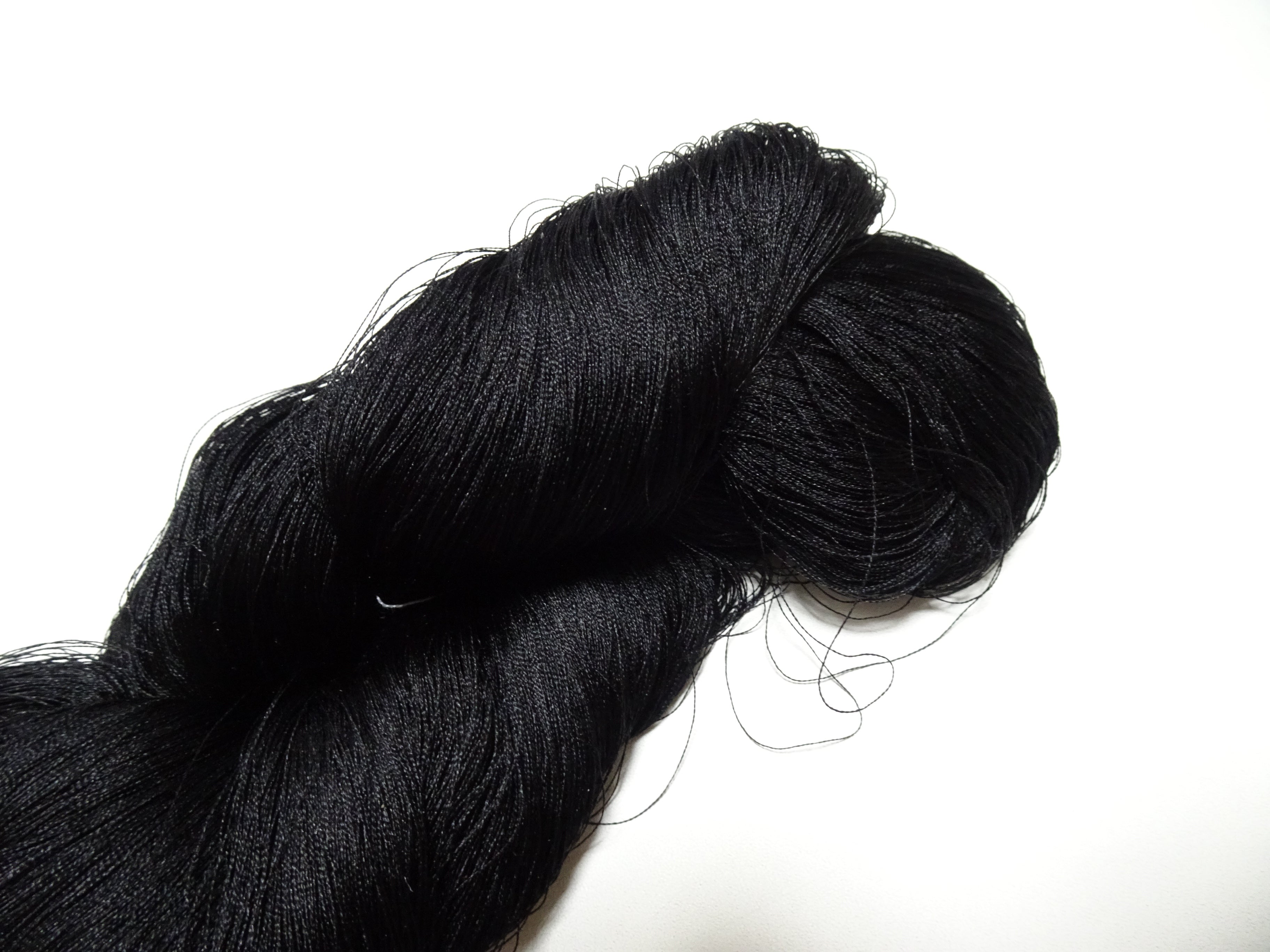 Japanese Vintage Twisted Silk Thread Embroidery Black 15407