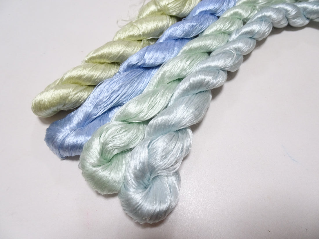 Japanese Vintage loose Twisted Silk Thread 4sets Embroidery 14573