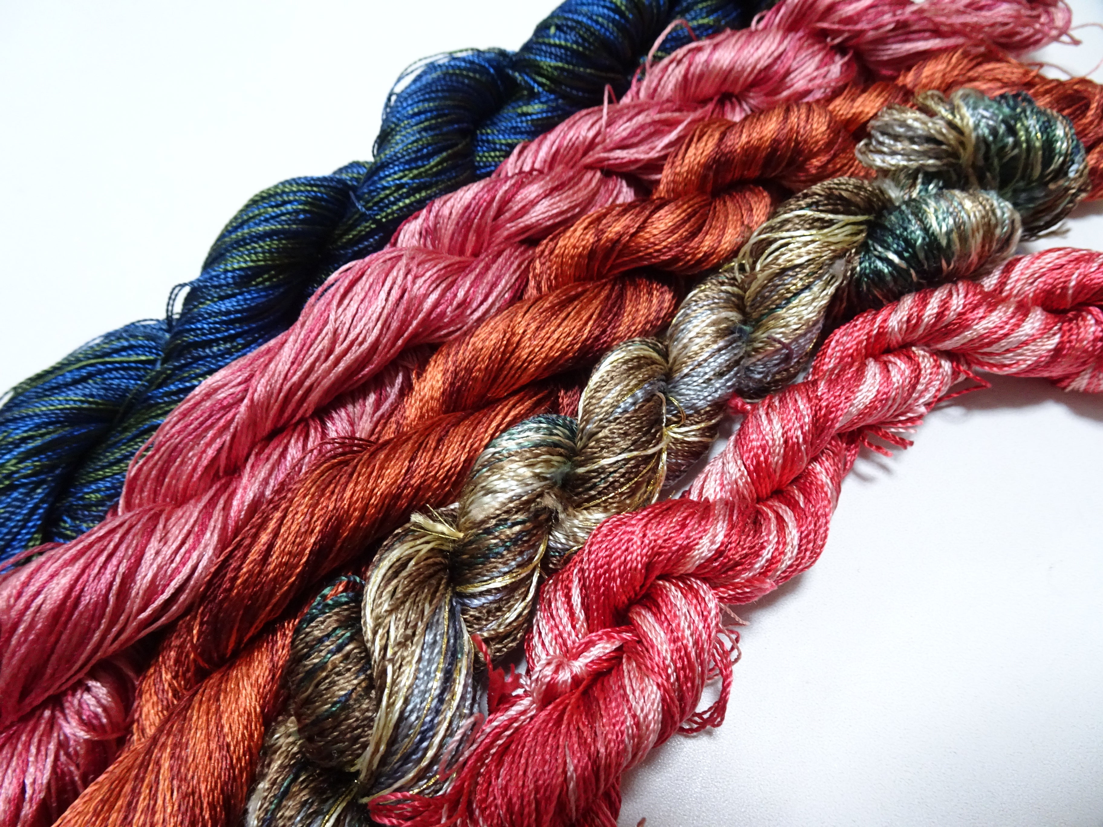 Japanese Vintage Twisted Silk Thread 5sets Embroidery & Weaving 18473