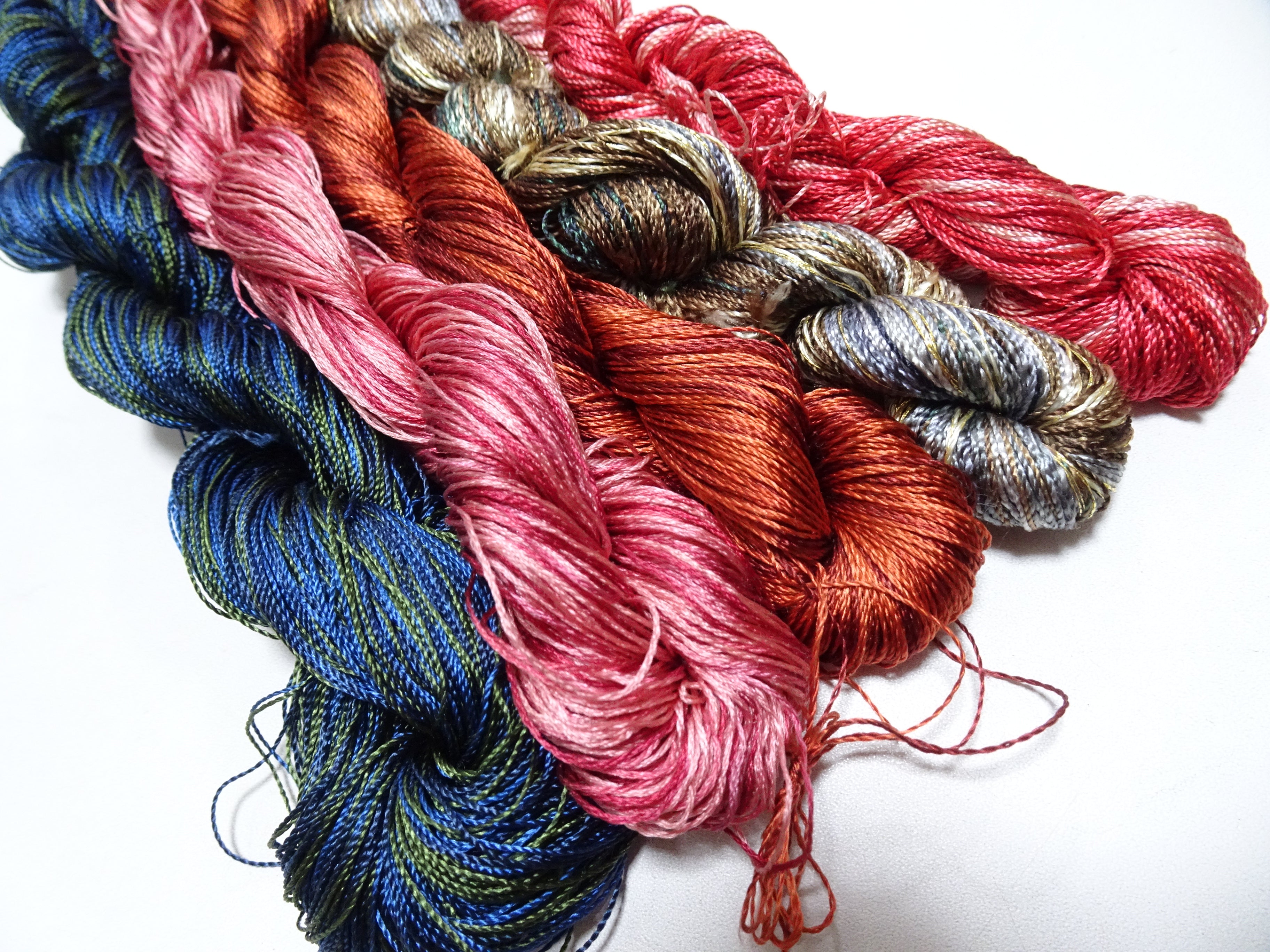 Japanese Vintage Twisted Silk Thread 5sets Embroidery & Weaving 18473