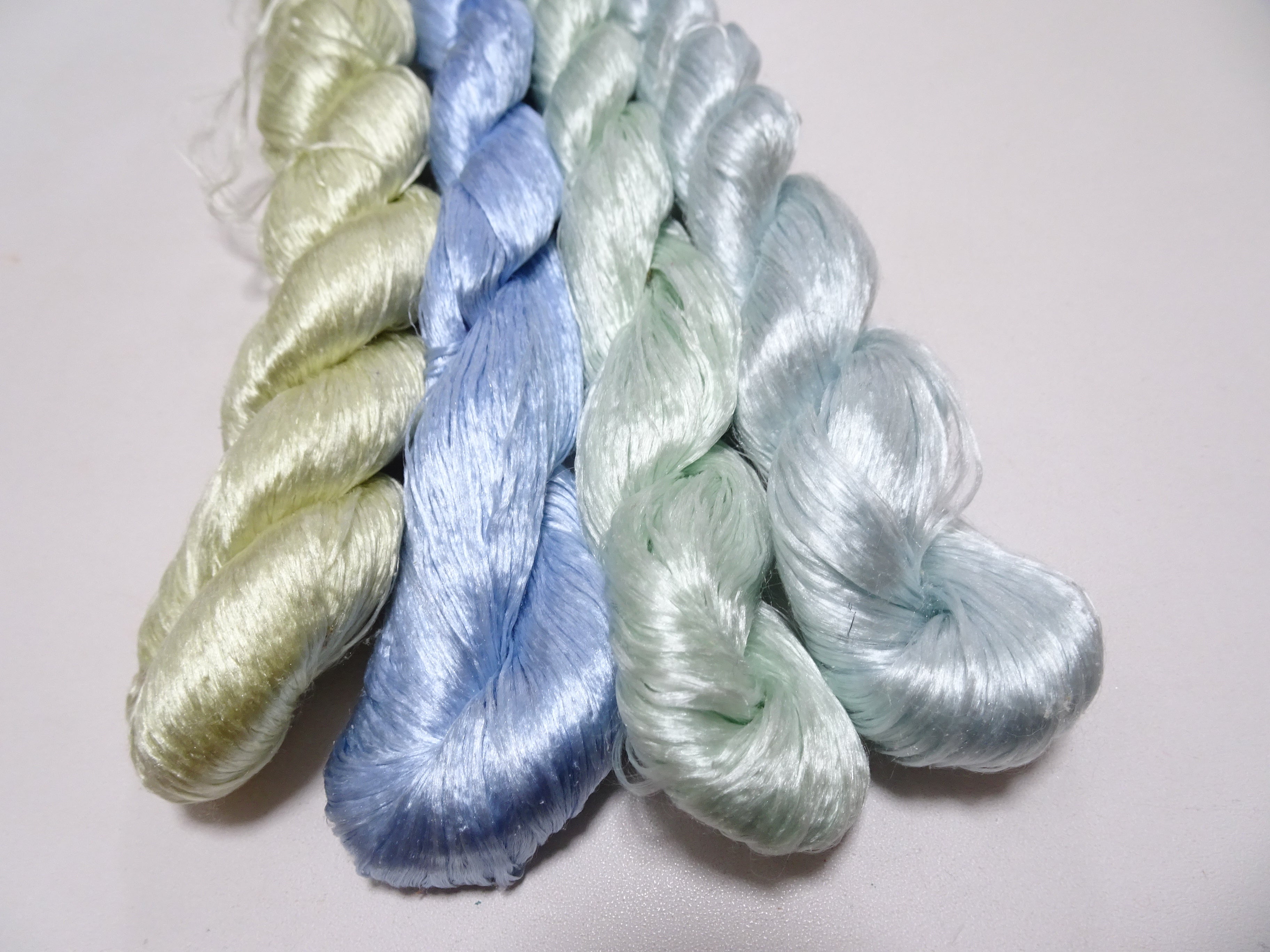 Japanese Vintage loose Twisted Silk Thread 4sets Embroidery 14573
