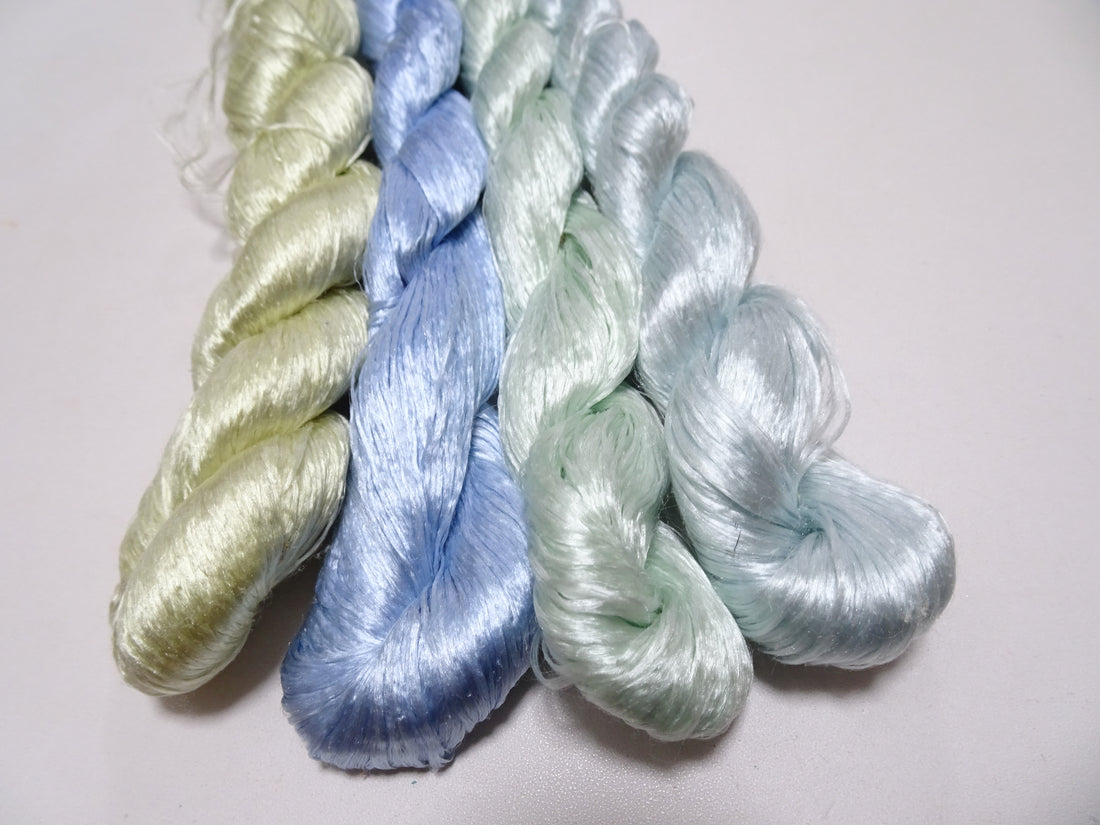 Japanese Vintage loose Twisted Silk Thread 4sets Embroidery 14573