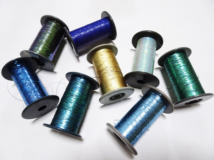 Japanese Vintage Metallic thread flat type Hirahaku 8set  Aluminum foil &  Washi(japanese paper) embroidery 18666