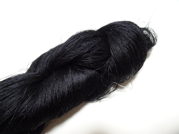 Japanese Vintage Twisted Silk Thread Embroidery Black 15408