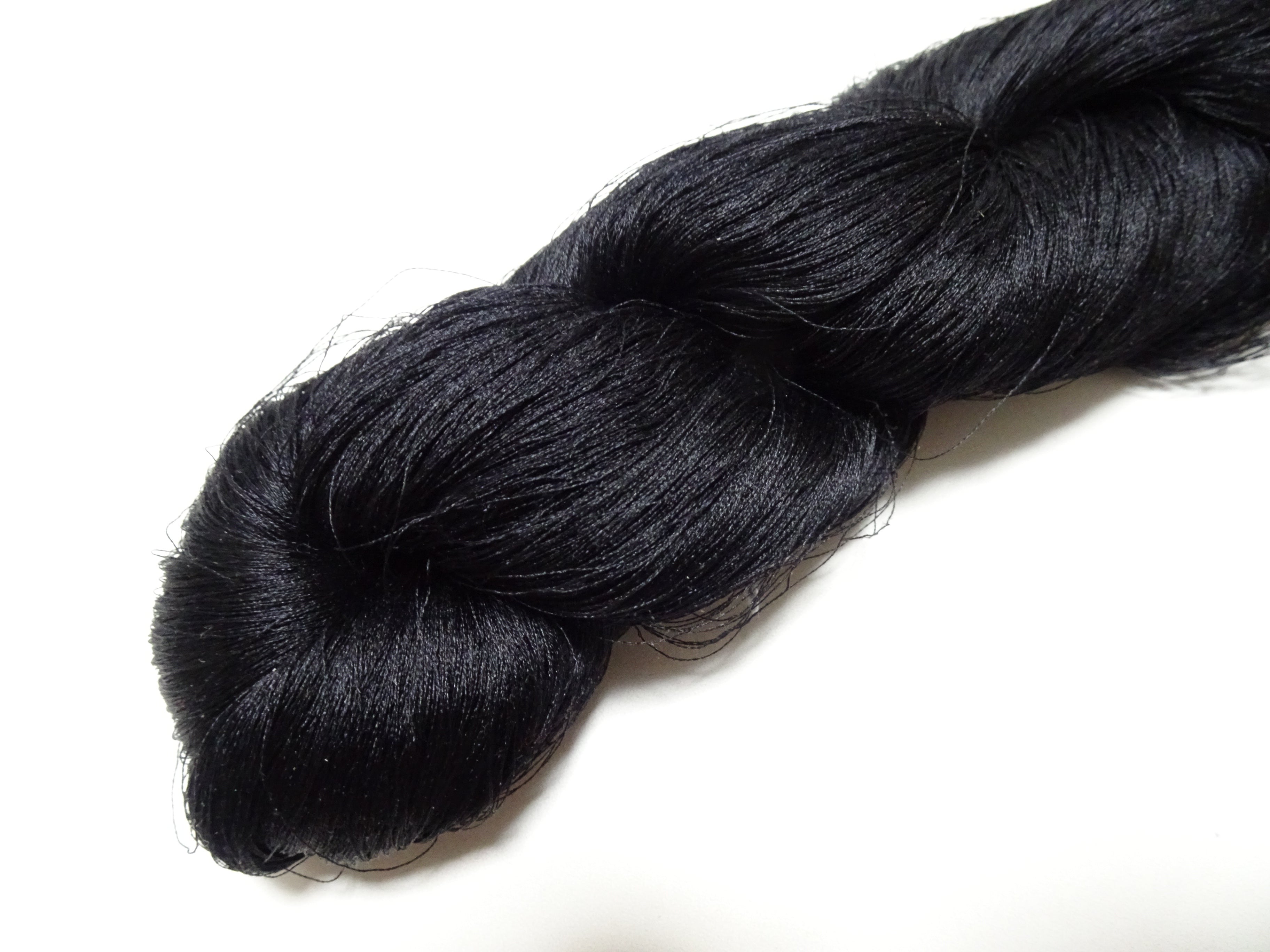 Japanese Vintage Twisted Silk Thread Embroidery Black 15408