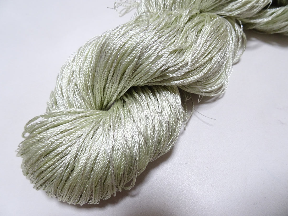 Japanese Vintage High Class Rare Silk Thread Mixture of Silver embroidery 17579