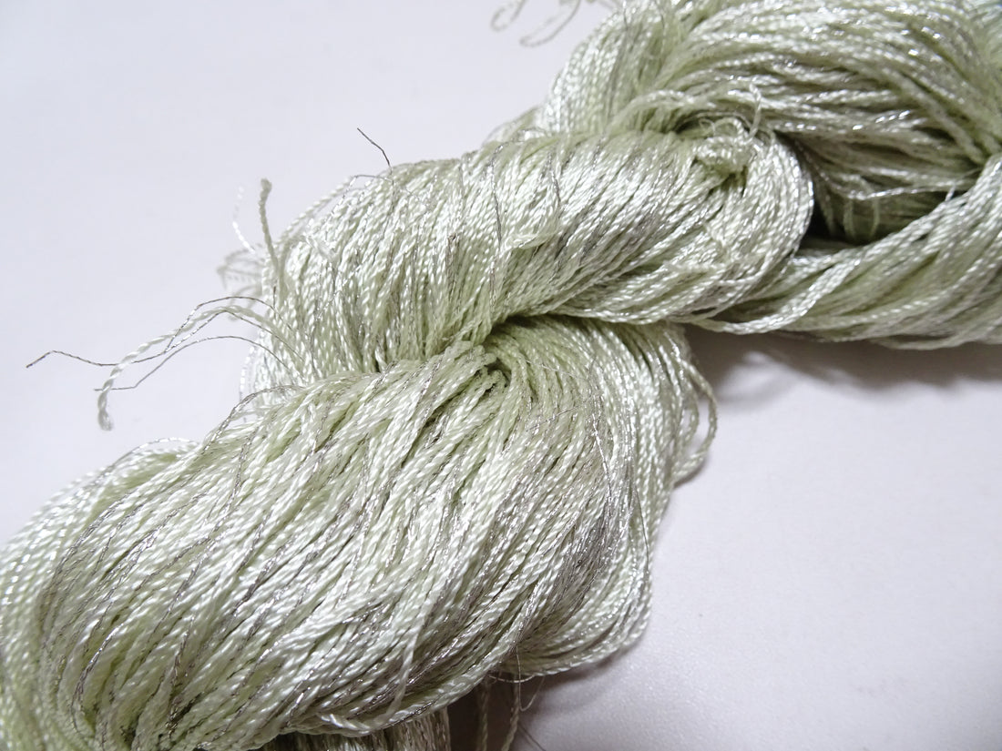 Japanese Vintage High Class Rare Silk Thread Mixture of Silver embroidery 17579