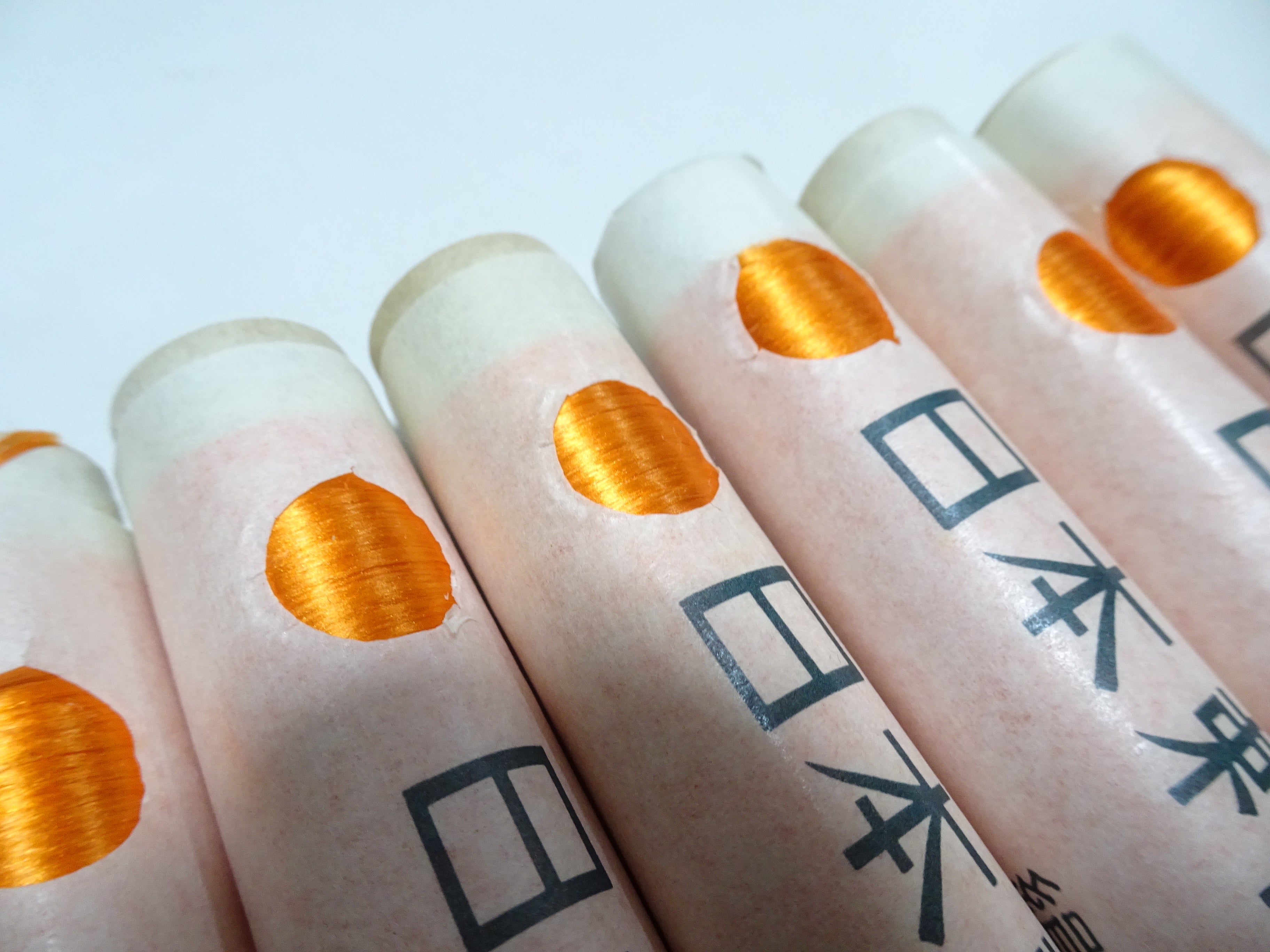 100% Silk Japanese Embroidery Thread – Untwisted Kama-ito Flat Silk – 6 Paper Tubes – Vintage Deadstock 19643