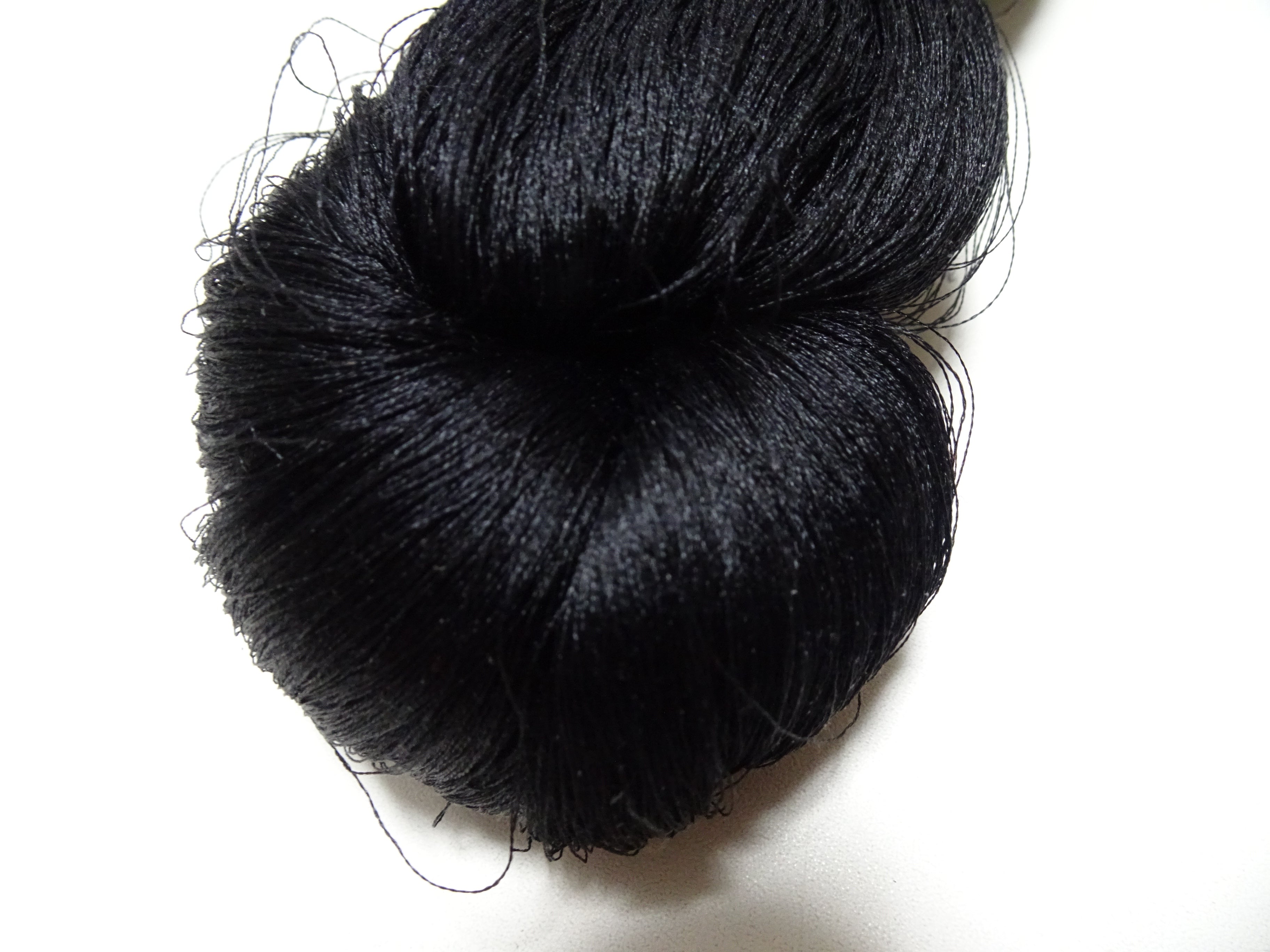 Japanese Vintage Twisted Silk Thread Embroidery Black 15408