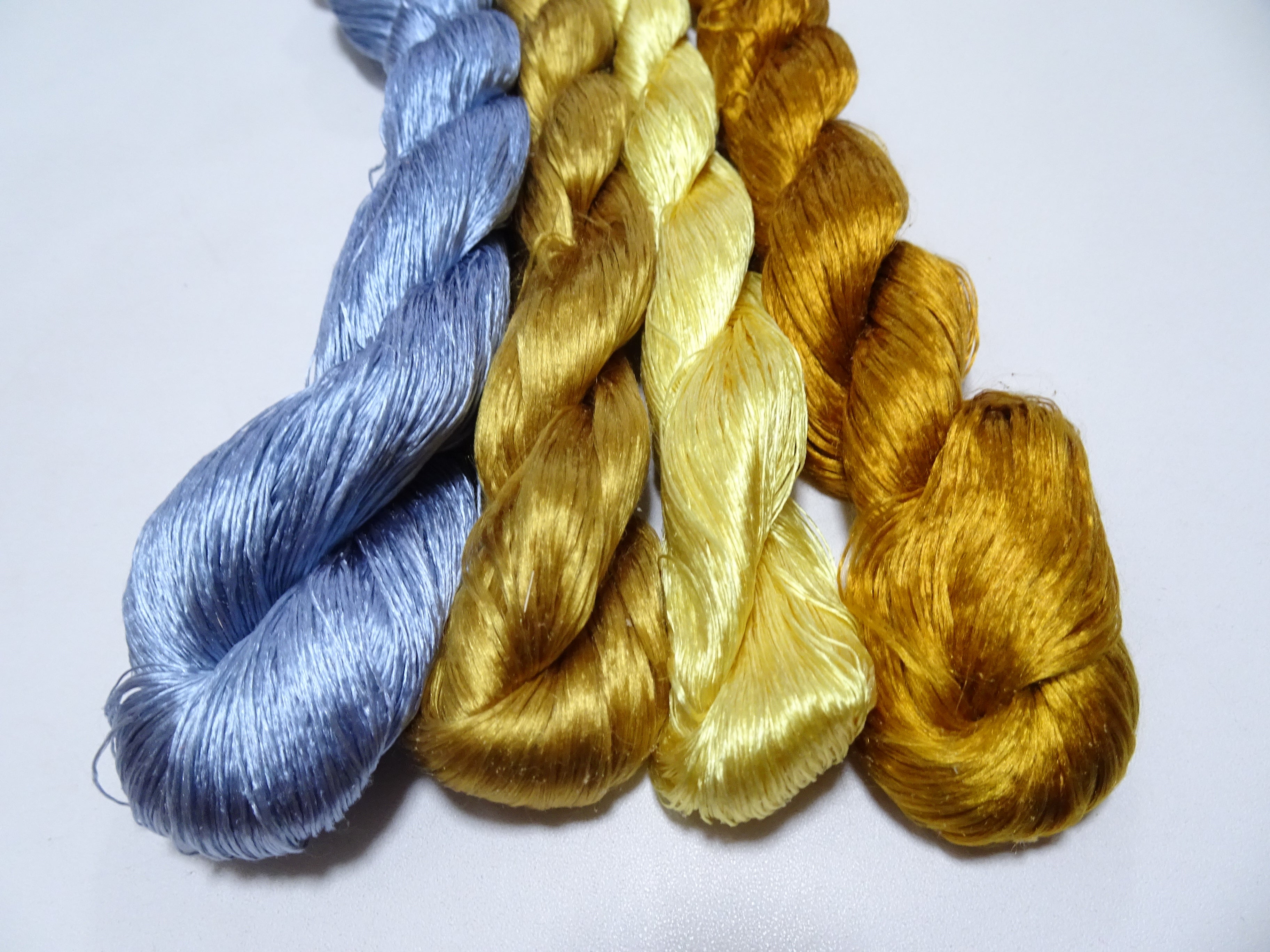 Japanese Vintage loose Twisted Silk Thread 4sets Embroidery 14574