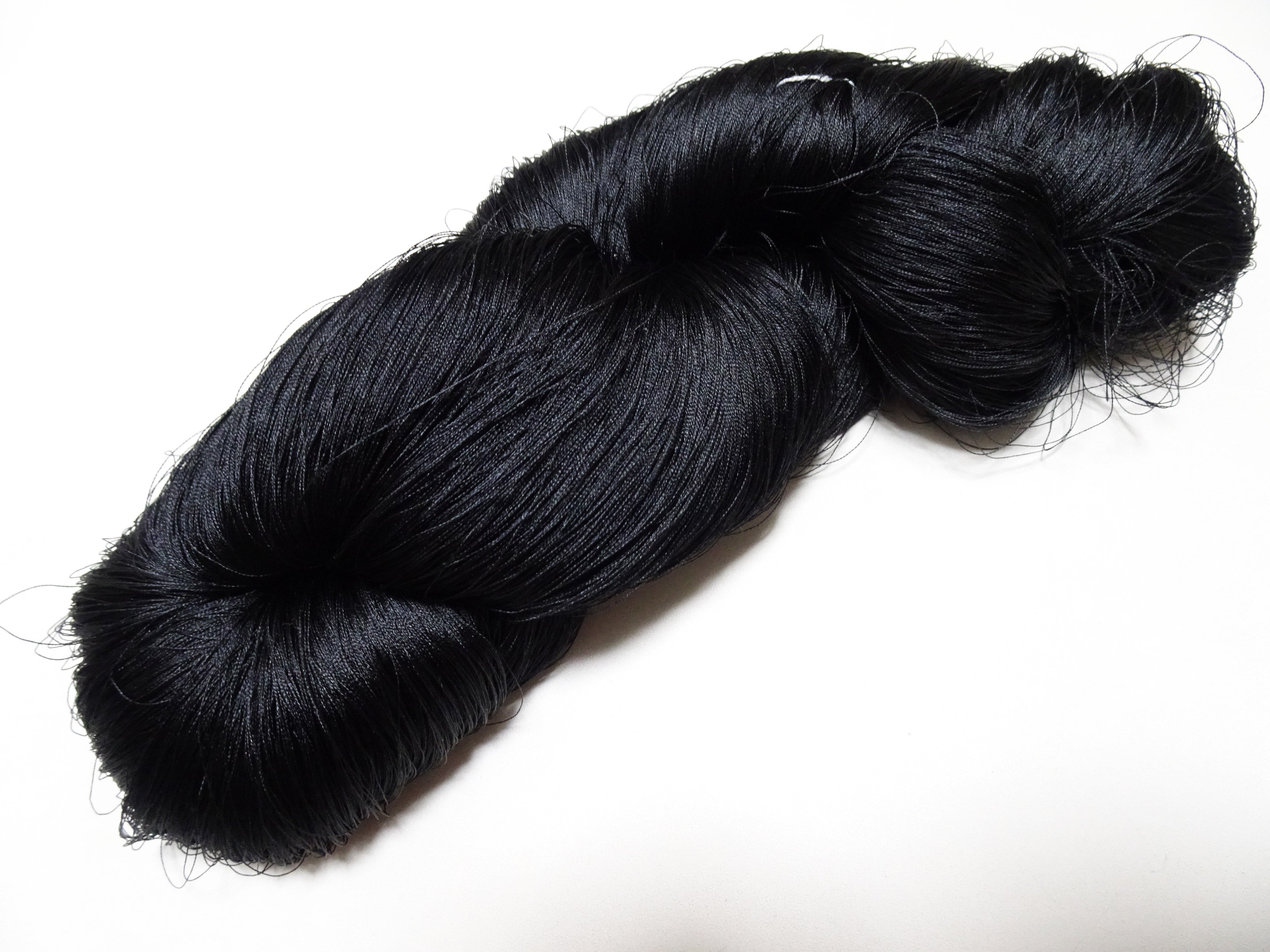 Japanese Vintage Twisted Silk Thread Embroidery Black 15409