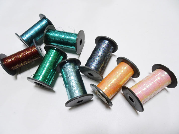 Japanese Vintage Metallic thread flat type Hirahaku 8set  Aluminum foil &  Washi(japanese paper) embroidery 18667