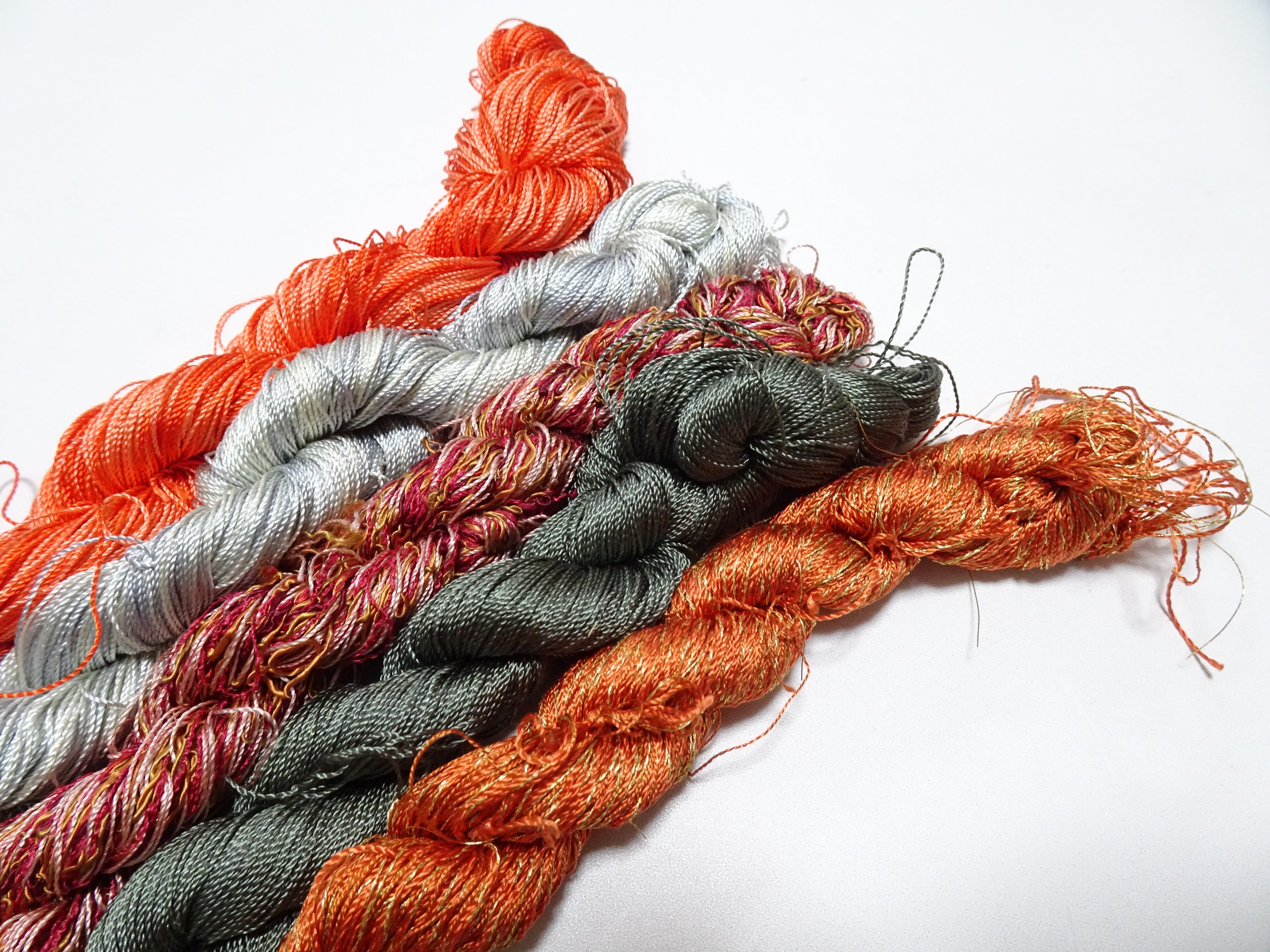 Japanese Vintage Twisted Silk Thread 5sets Embroidery & Weaving 18475