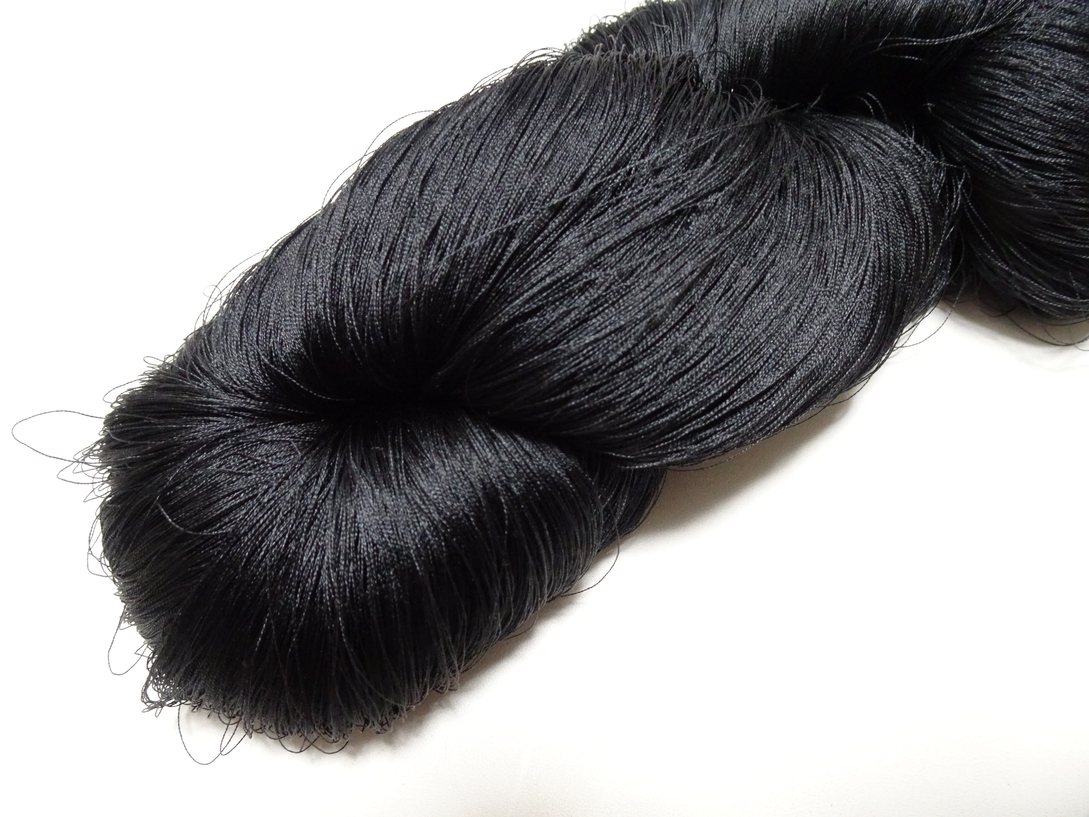 Japanese Vintage Twisted Silk Thread Embroidery Black 15409