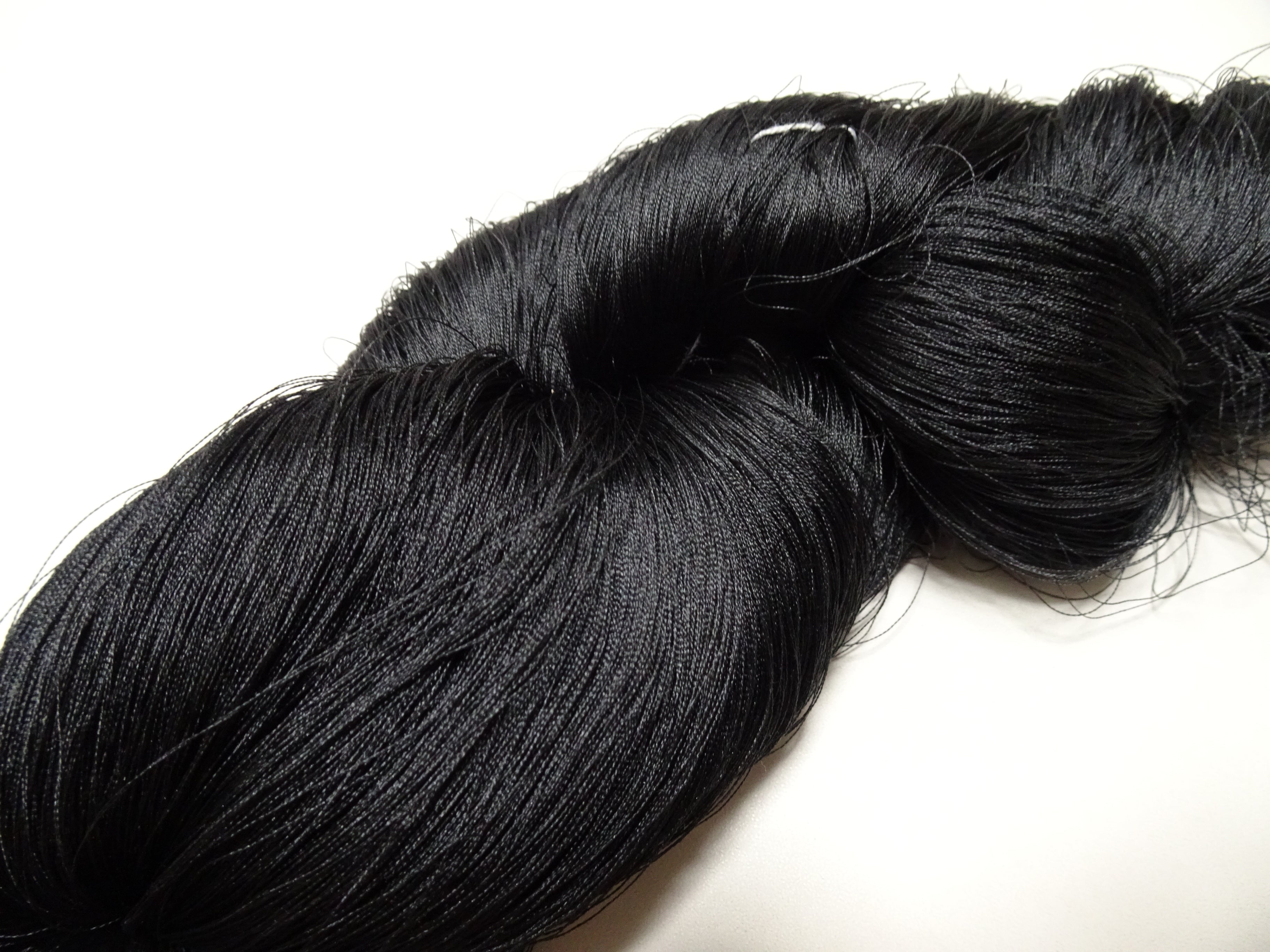 Japanese Vintage Twisted Silk Thread Embroidery Black 15409
