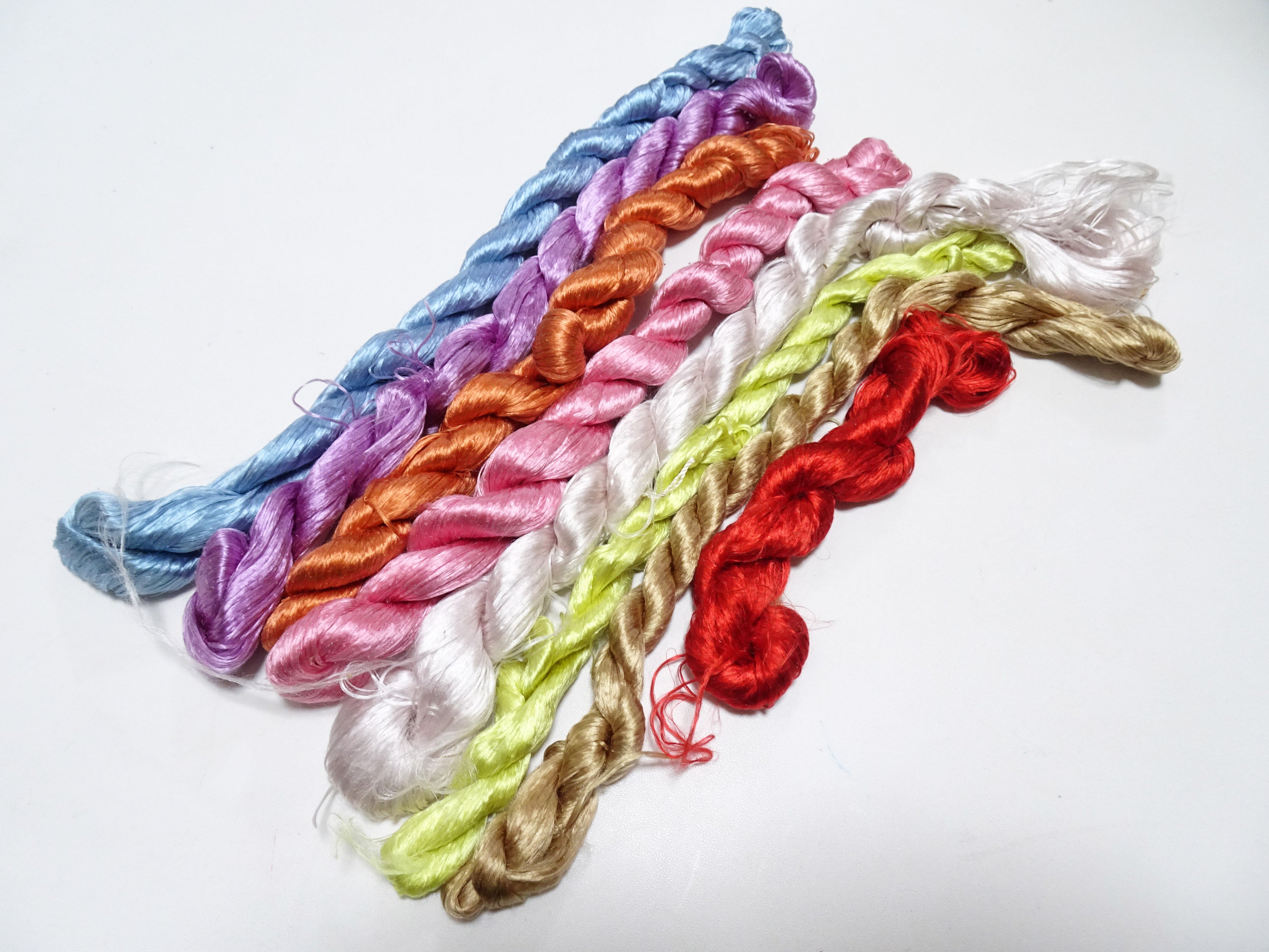 Japanese Vintage loose Twisted Silk Thread 8sets Embroidery 14576