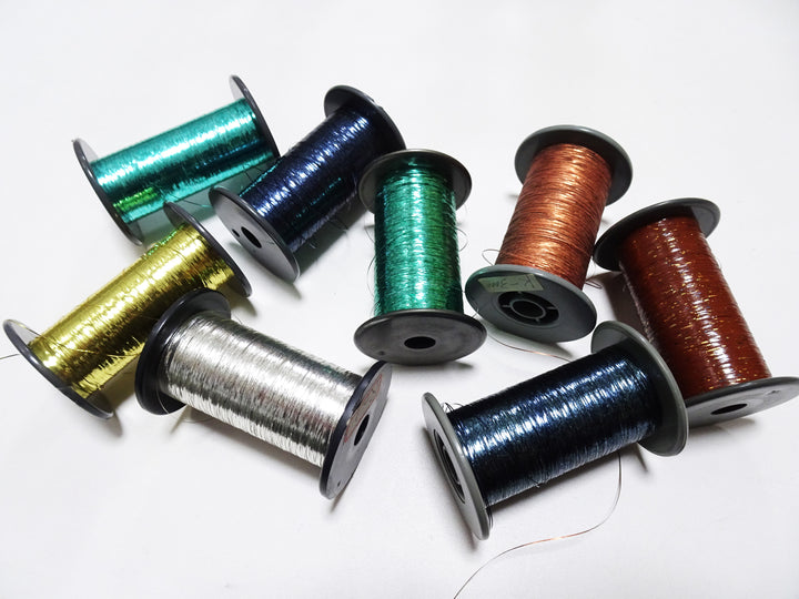 Japanese Vintage Metallic thread flat type Hirahaku 8set  Aluminum foil &  Washi(japanese paper) embroidery 18668