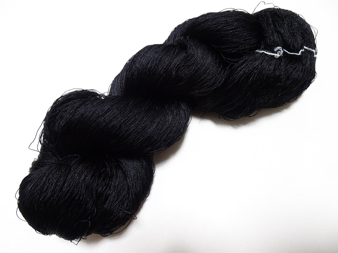 Japanese Vintage Twisted Silk Thread Embroidery Black 15410