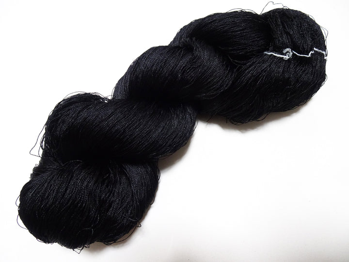 Japanese Vintage Twisted Silk Thread Embroidery Black 15410