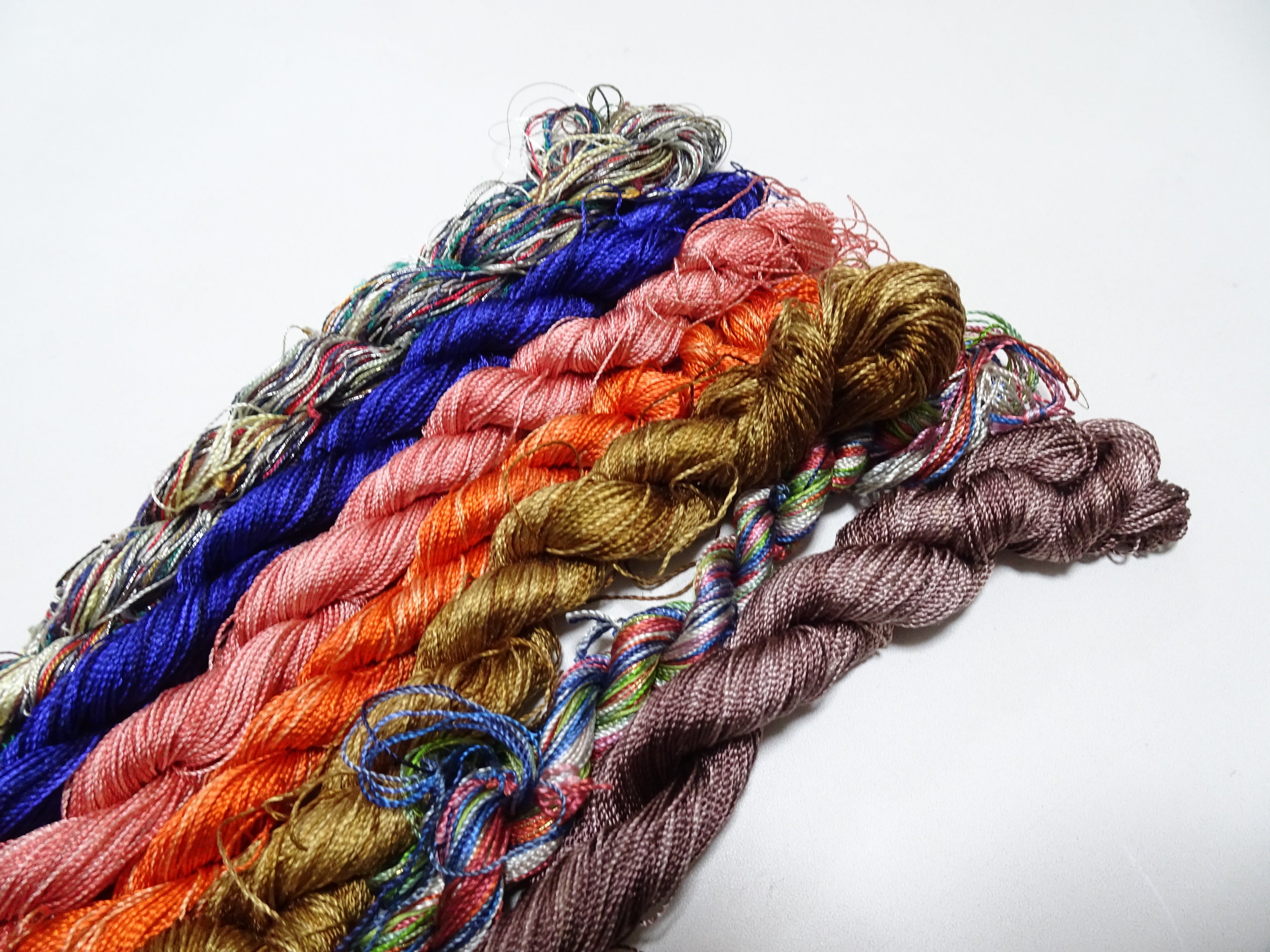 Japanese Vintage Twisted Silk Thread 7sets Embroidery & Weaving 18476