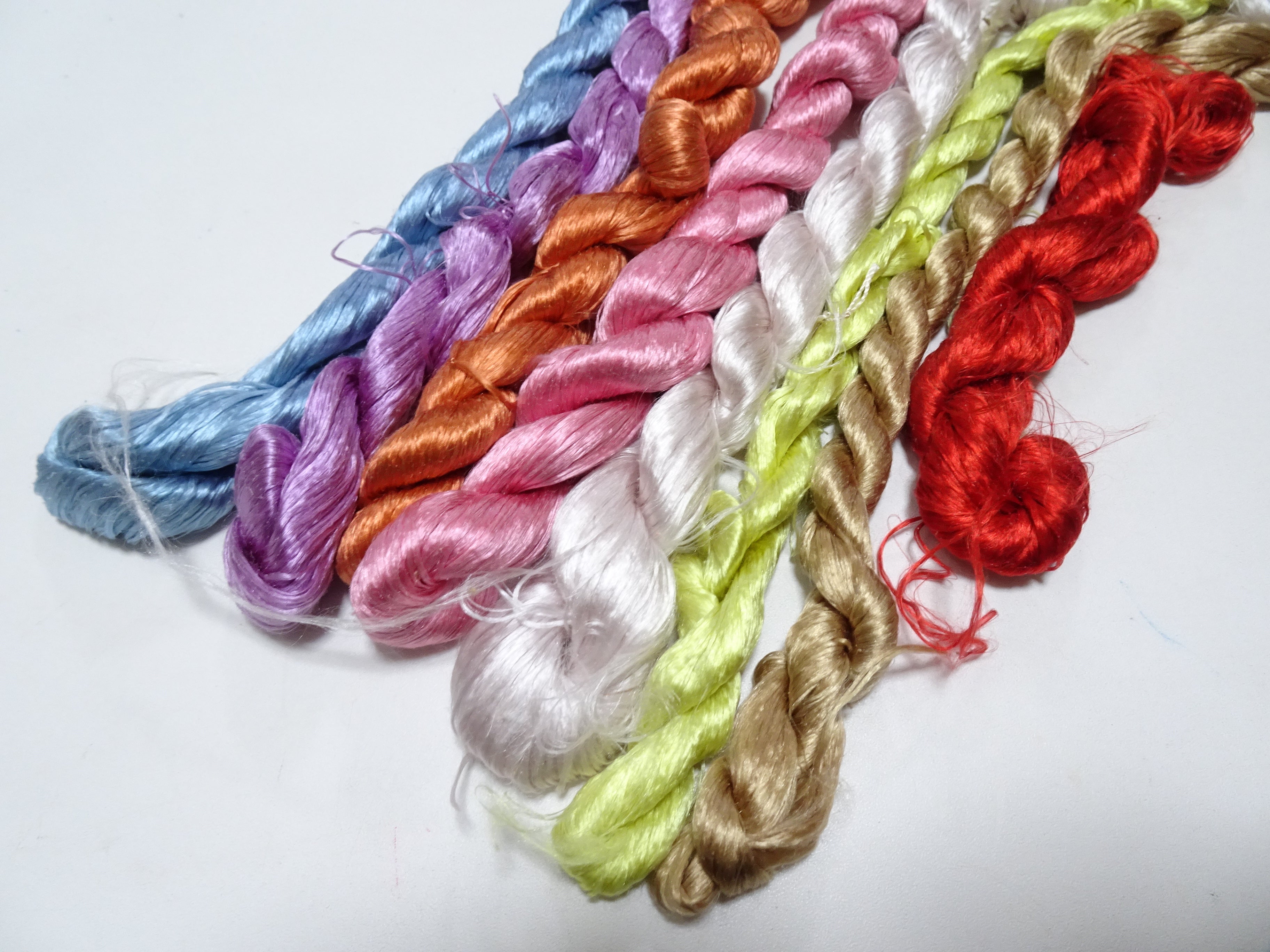 Japanese Vintage loose Twisted Silk Thread 8sets Embroidery 14576