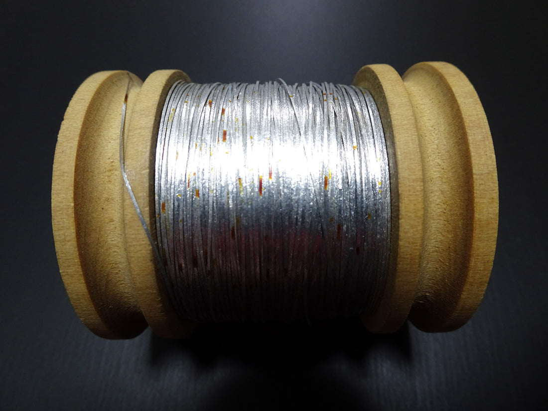 Japanese Vintage Super Rare Superb real Silver leaf on both sides thread Hirahaku /Real gold Kinsunago embroidery 17724