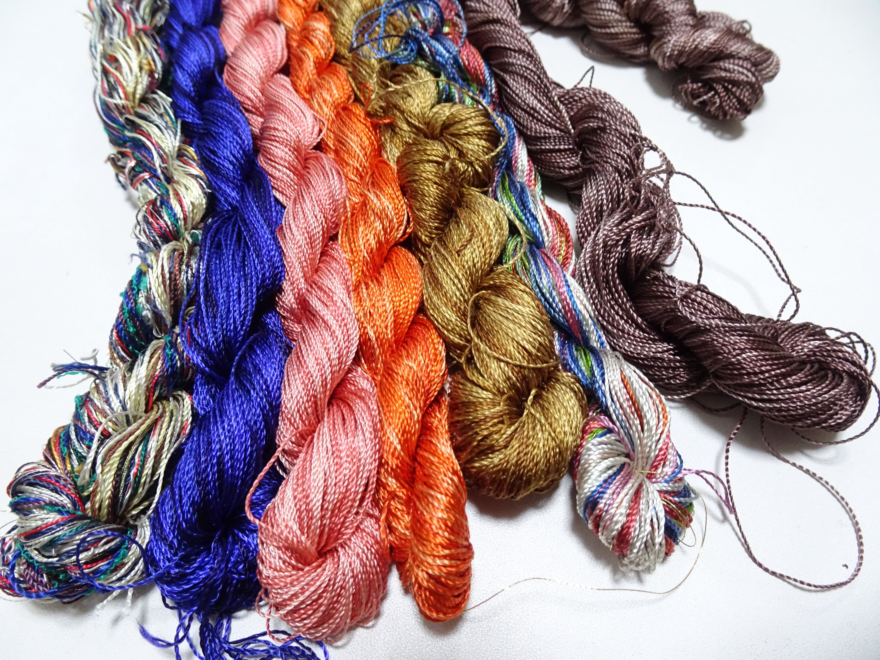 Japanese Vintage Twisted Silk Thread 7sets Embroidery & Weaving 18476