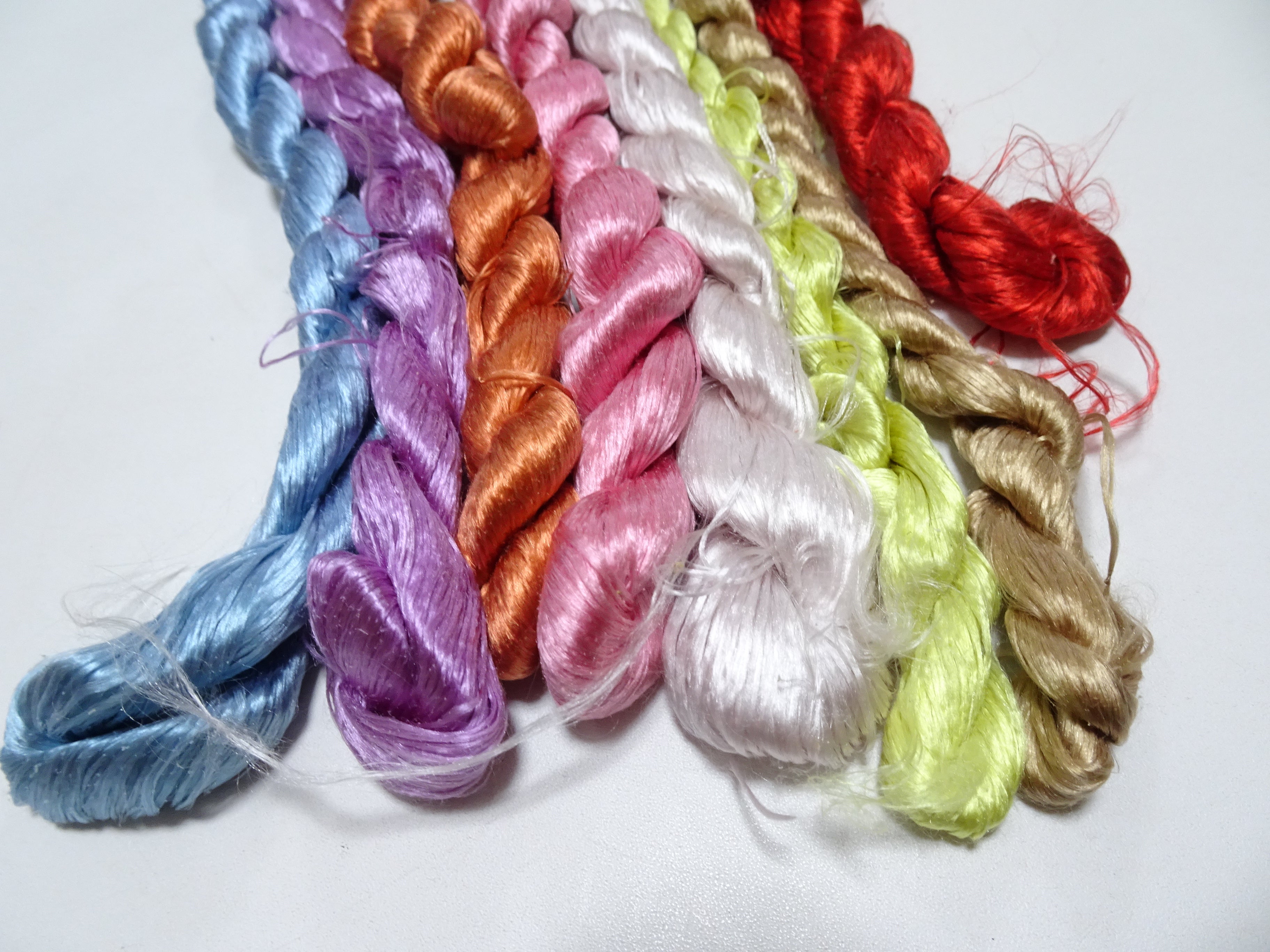 Japanese Vintage loose Twisted Silk Thread 8sets Embroidery 14576