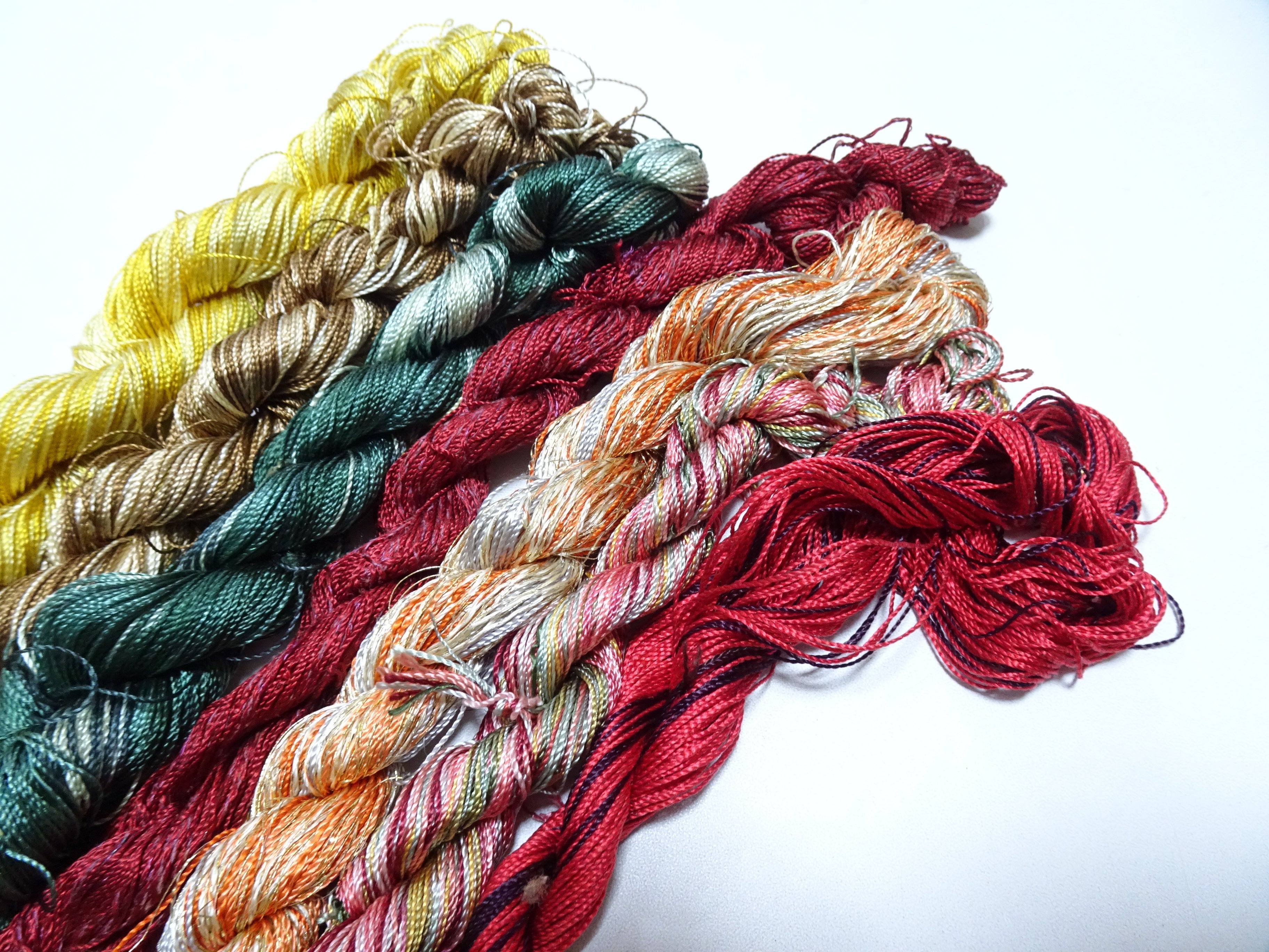 Japanese Vintage Twisted Silk Thread 7sets Embroidery & Weaving 18477