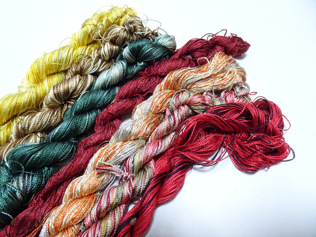 Japanese Vintage Twisted Silk Thread 7sets Embroidery & Weaving 18477