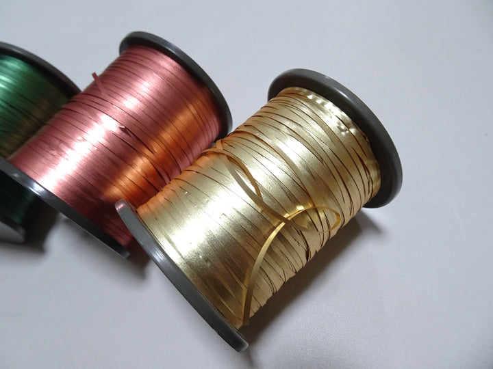 Japanese Vintage Metallic thread flat Wide type Hirahaku 3set  Aluminum foil &  Washi(japanese paper) embroidery 18669
