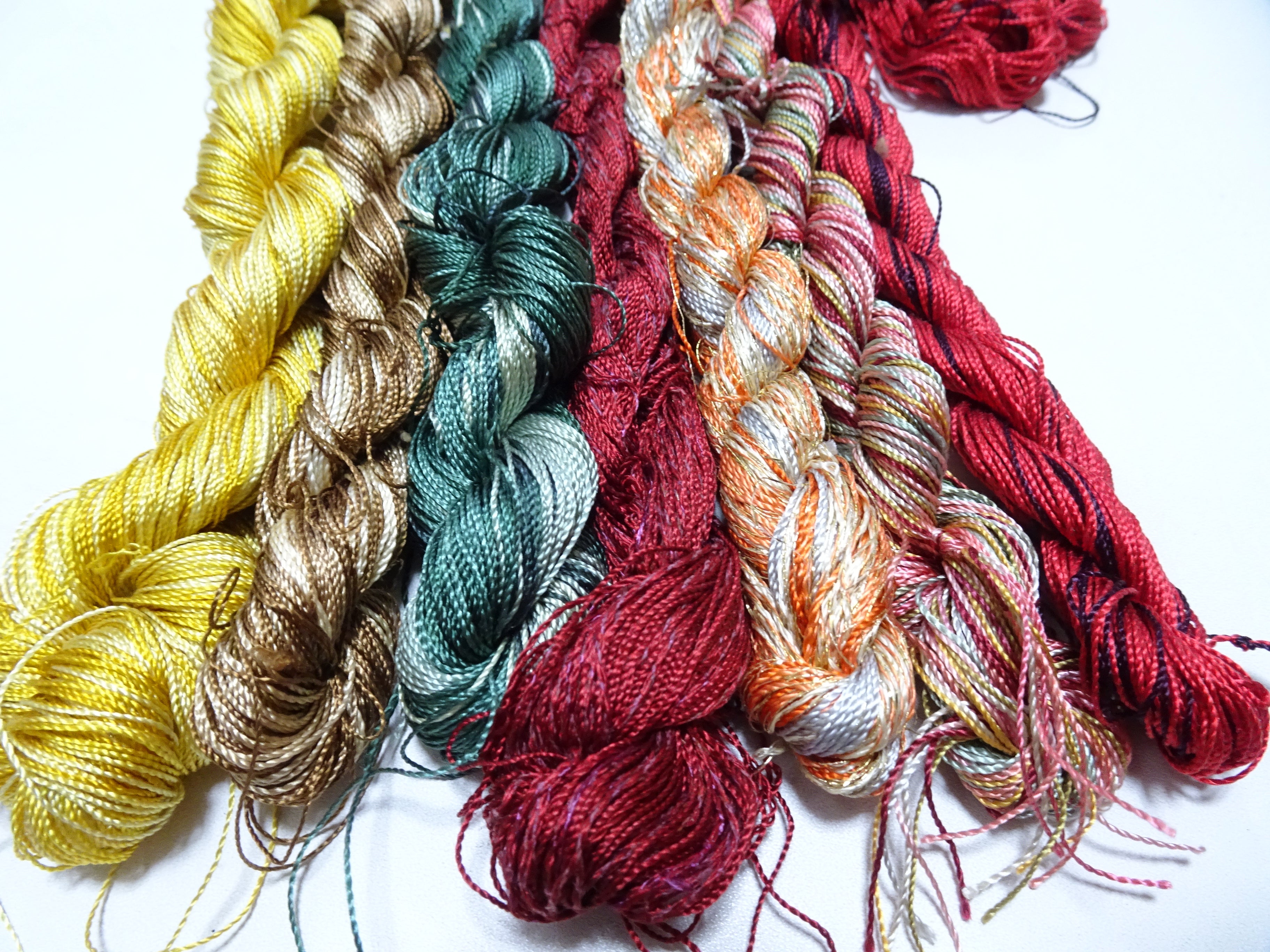Japanese Vintage Twisted Silk Thread 7sets Embroidery & Weaving 18477