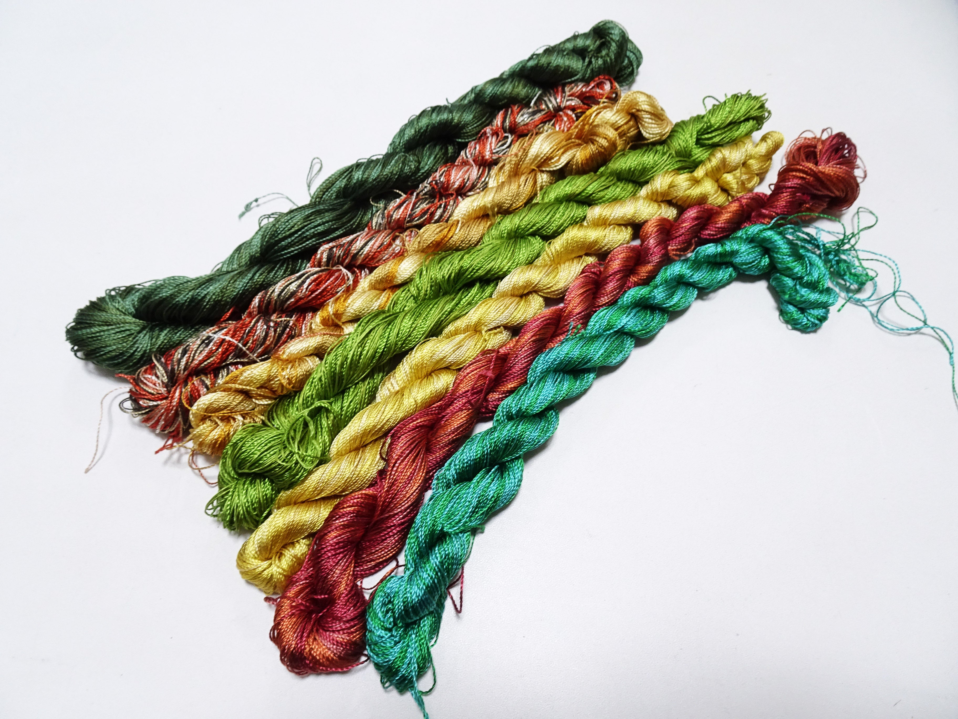 Japanese Vintage Twisted Silk Thread 7sets Embroidery & Weaving 18478
