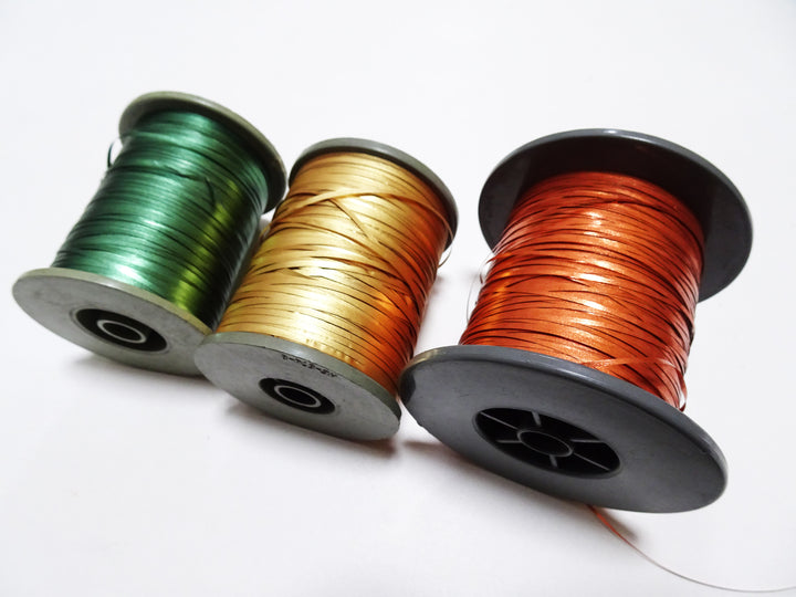 Japanese Vintage Metallic thread flat Wide type Hirahaku 3set  Aluminum foil &  Washi(japanese paper) embroidery 18670