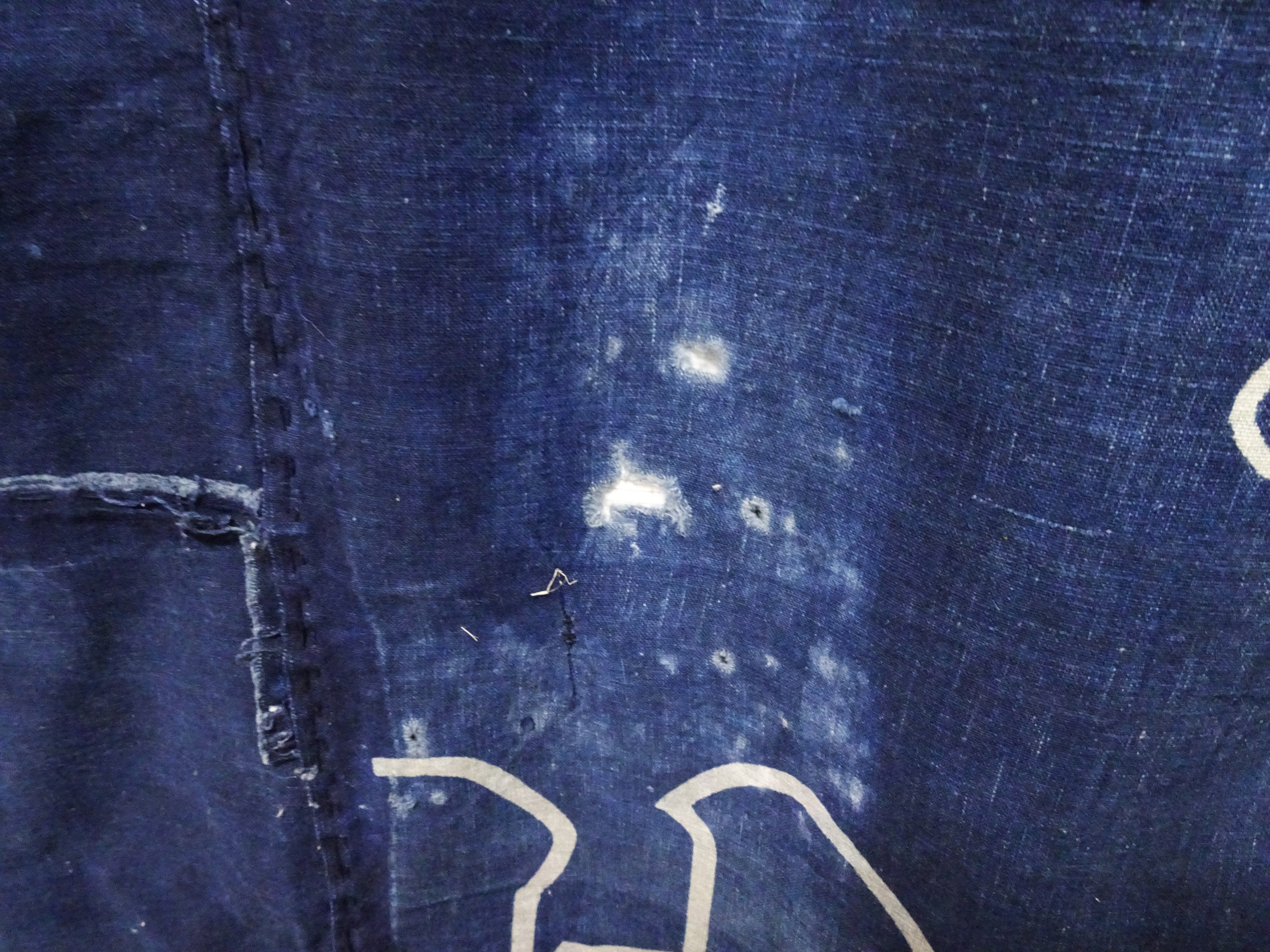 Japanese Antique Cotton Boro Indigo Cotton Textile 17725