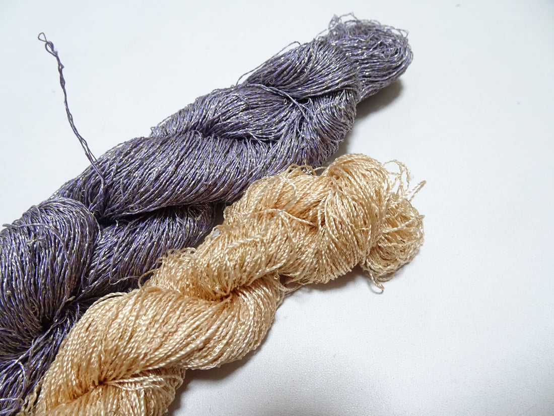Japanese Vintage High Class Rare Silk Thread 2sets Mixture of Gold embroidery 17583