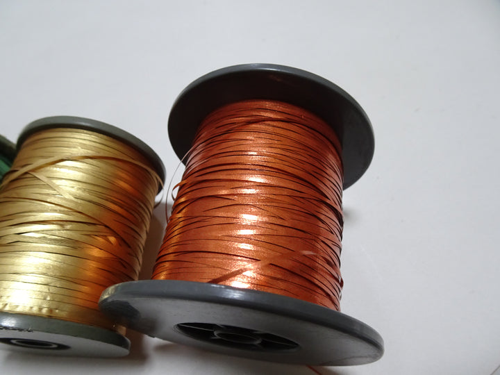 Japanese Vintage Metallic thread flat Wide type Hirahaku 3set  Aluminum foil &  Washi(japanese paper) embroidery 18670