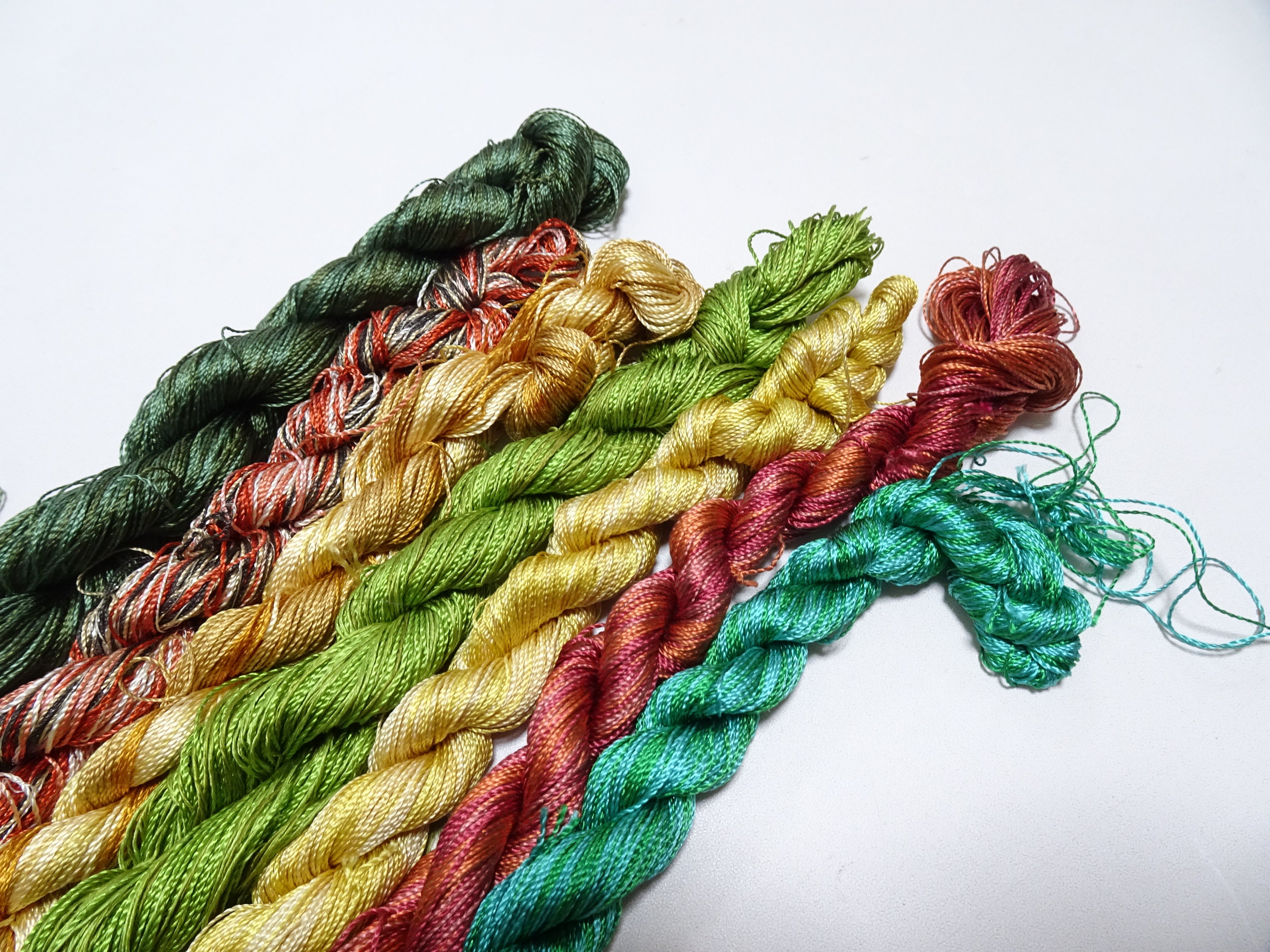 Japanese Vintage Twisted Silk Thread 7sets Embroidery & Weaving 18478