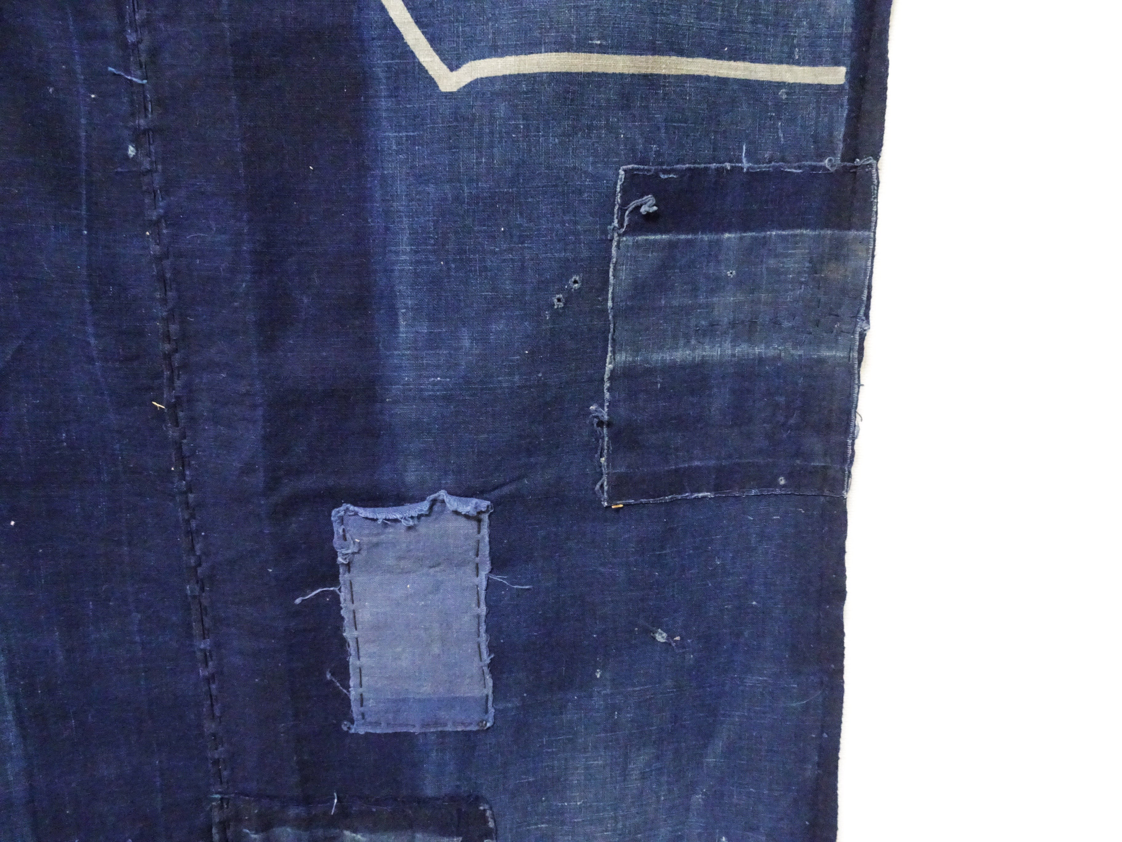 Japanese Antique Cotton Boro Indigo Cotton Textile 17725