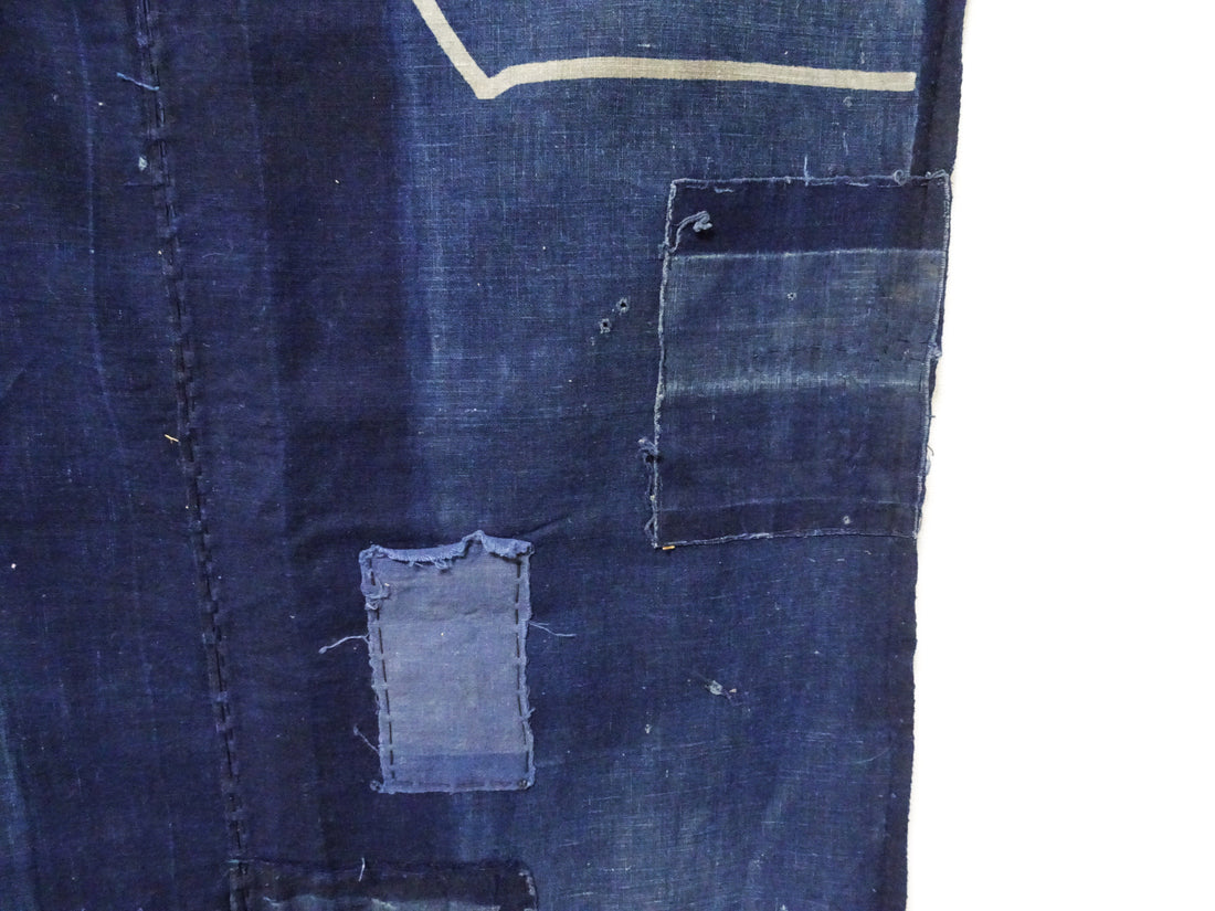 Japanese Antique Cotton Boro Indigo Cotton Textile 17725
