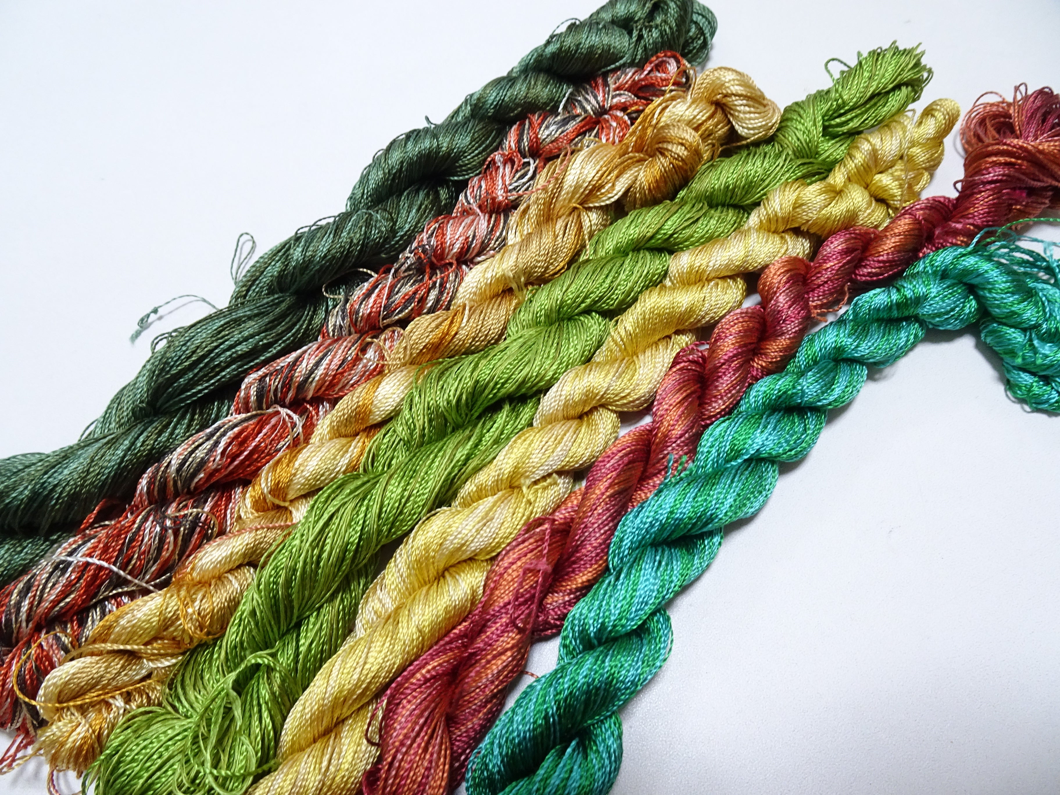 Japanese Vintage Twisted Silk Thread 7sets Embroidery & Weaving 18478