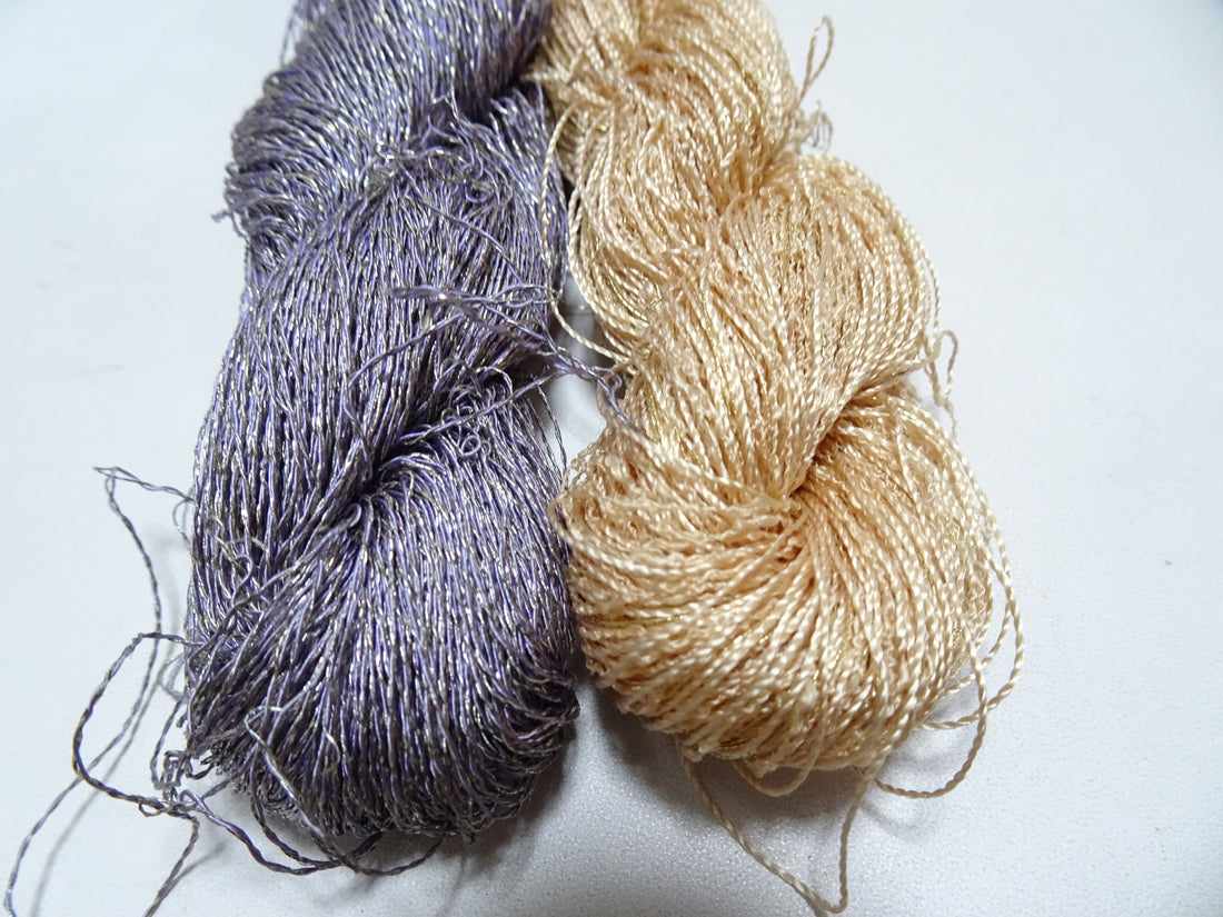 Japanese Vintage High Class Rare Silk Thread 2sets Mixture of Gold embroidery 17583