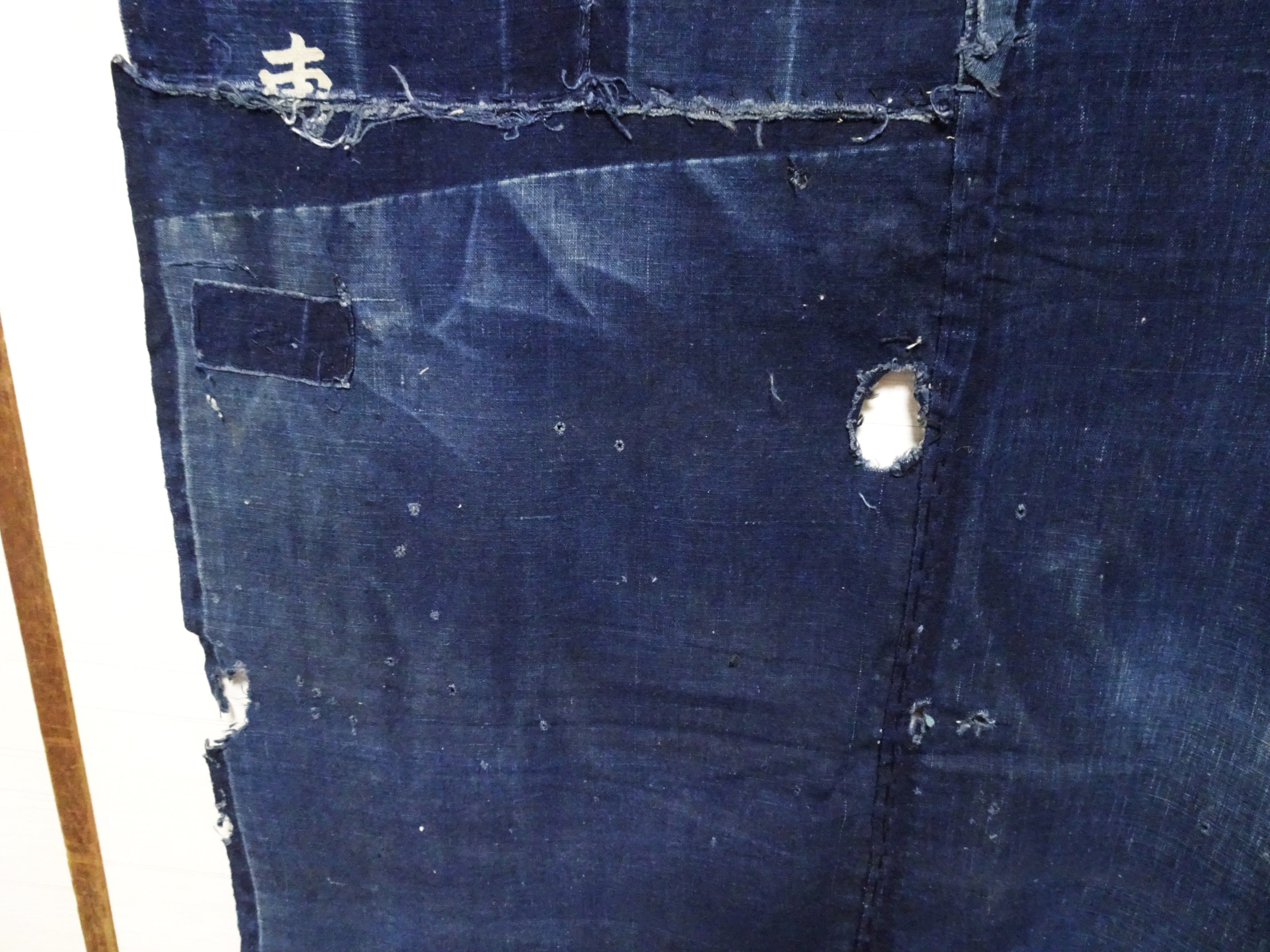 Japanese Antique Cotton Boro Indigo Cotton Textile 17725